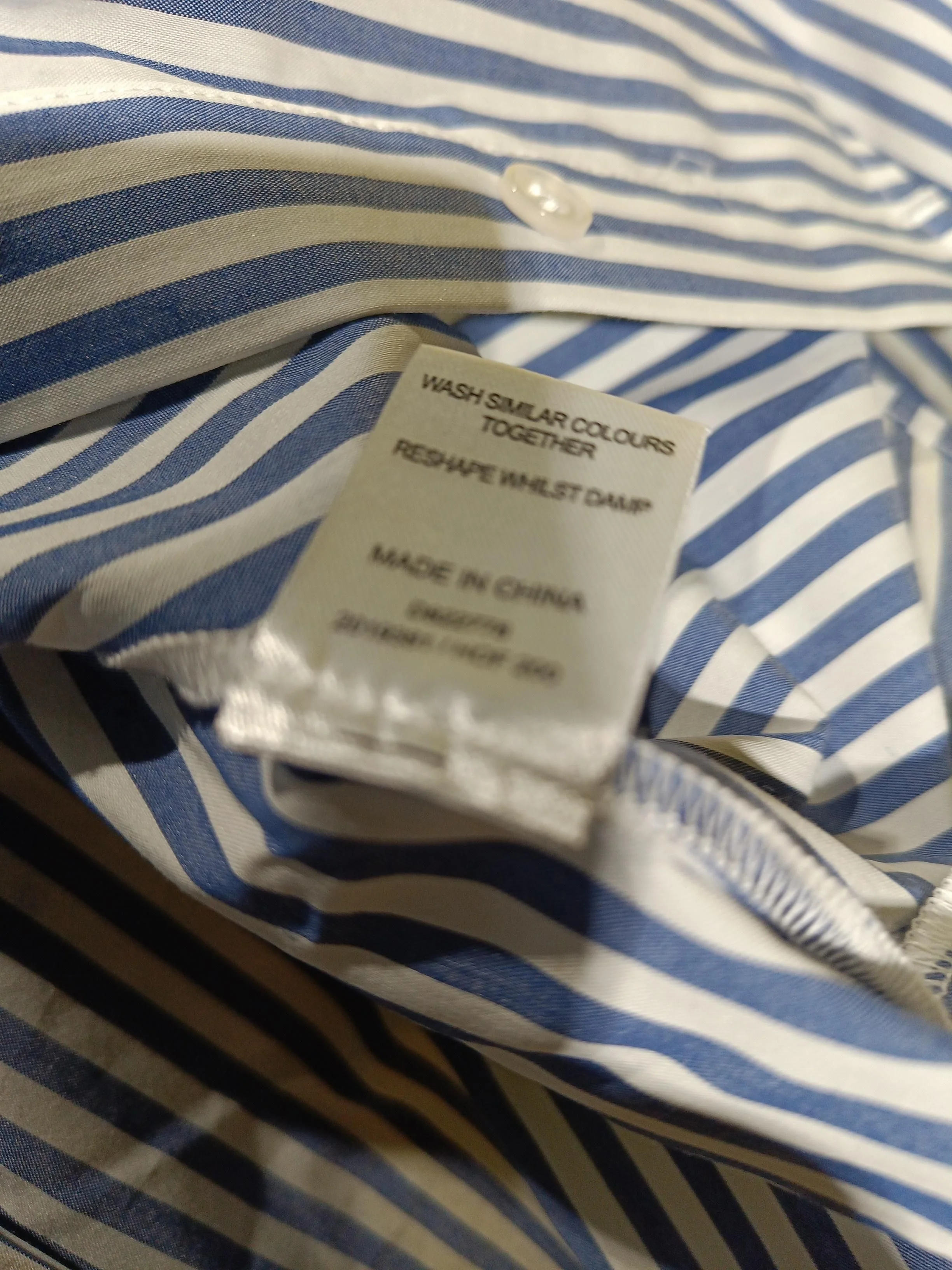 Linea Women's Shirt UK 10 Blue Striped 100% Other Long Sleeve Collared Basic - Image 6