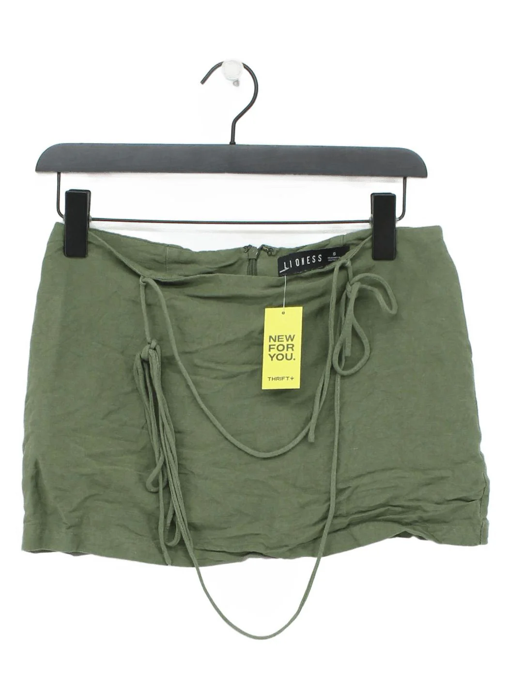Lioness Women's Mini Skirt S Green Linen with Viscose Short Mini