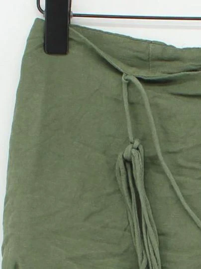 Lioness Women's Mini Skirt S Green Linen with Viscose Short Mini - Image 4