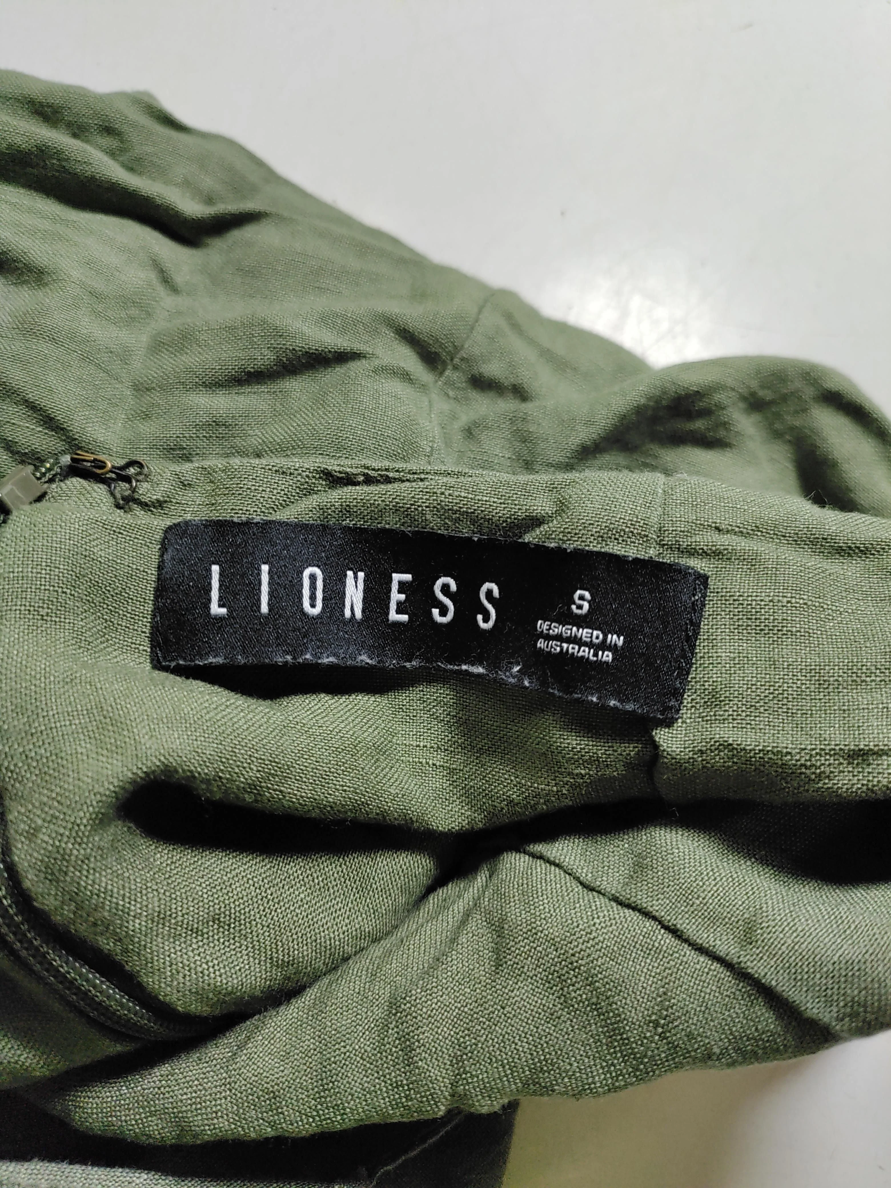 Lioness Women's Mini Skirt S Green Linen with Viscose Short Mini - Image 5