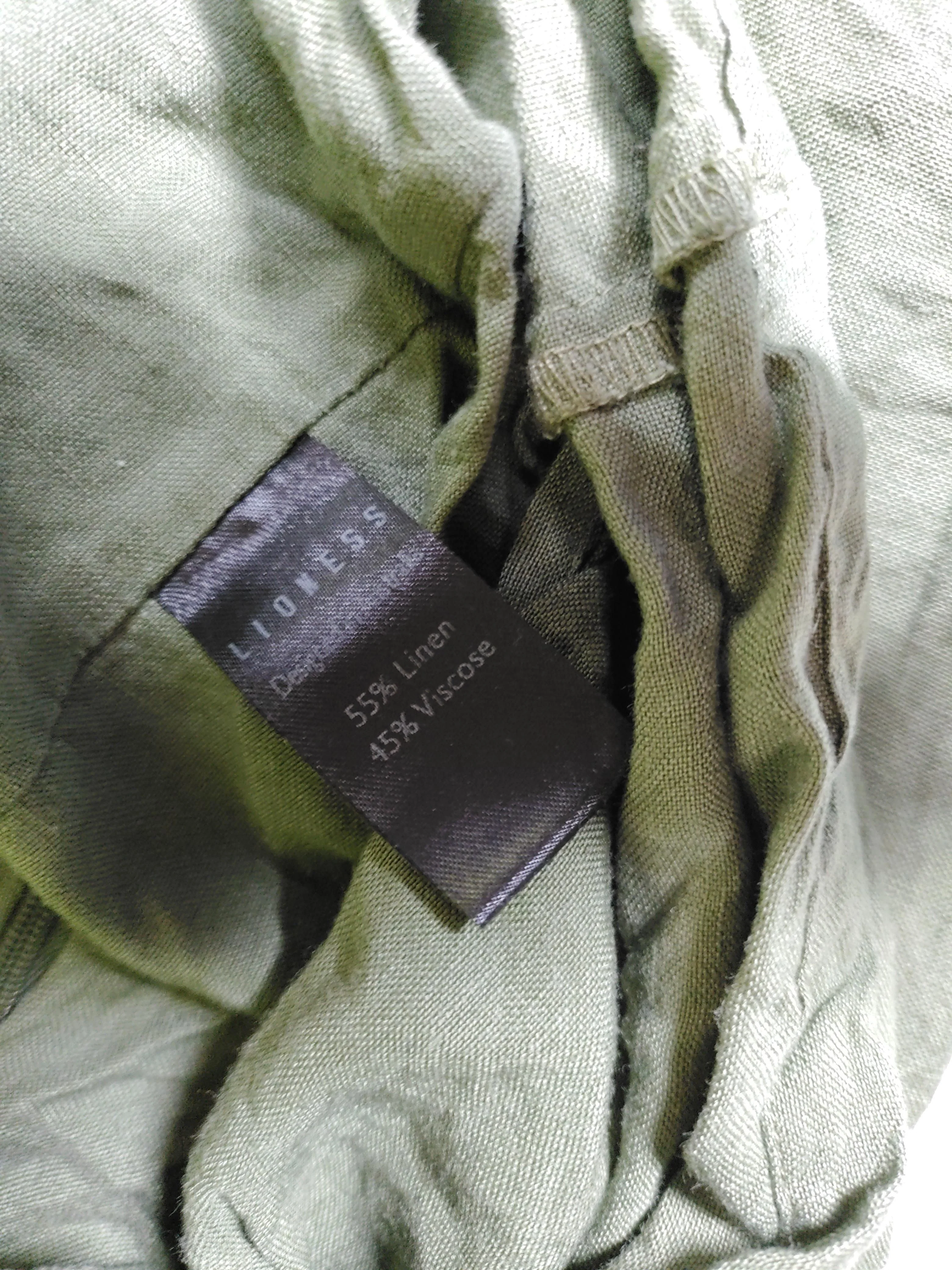 Lioness Women's Mini Skirt S Green Linen with Viscose Short Mini - Image 6