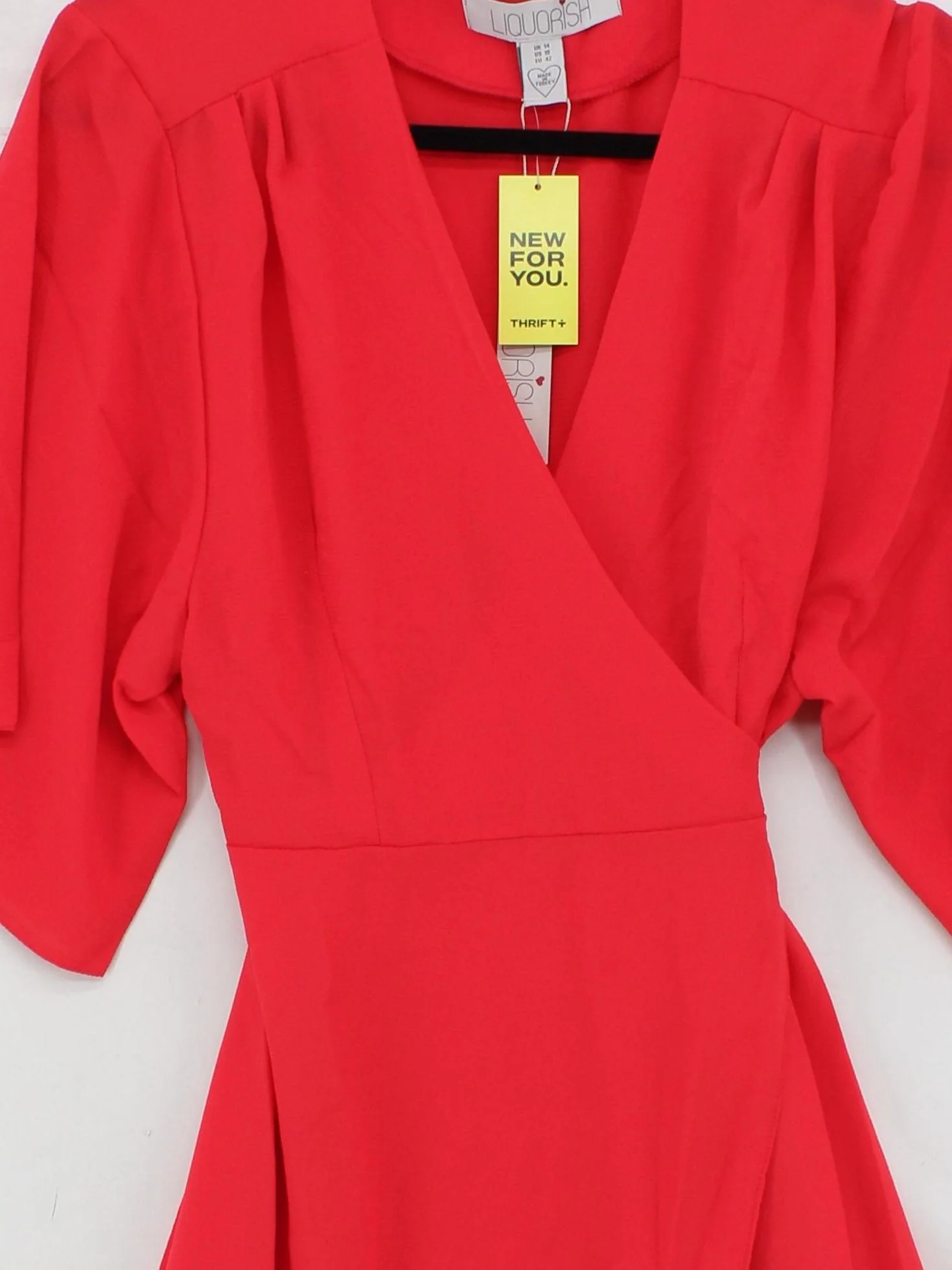 liquorish Wrap Midi Dress UK14 in Red - Image 3