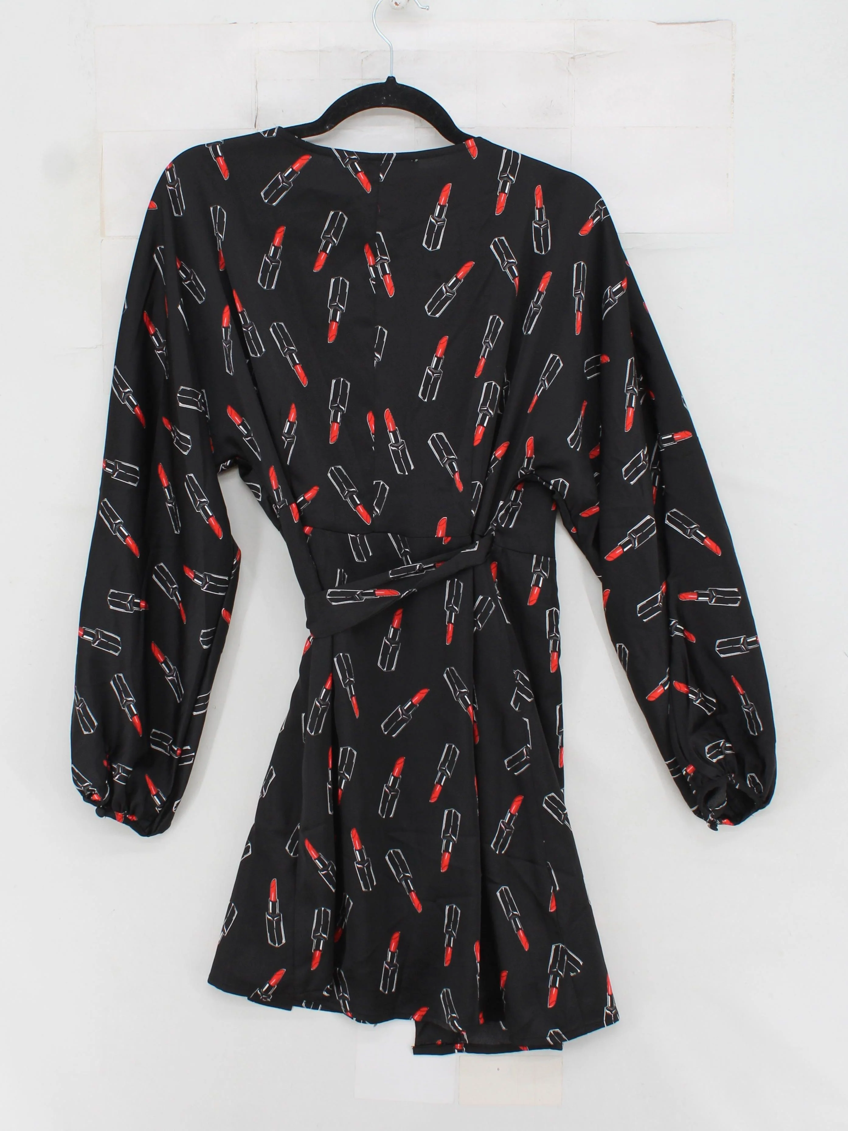 liquorish Wrap Mini Dress UK10 in Black - Image 2