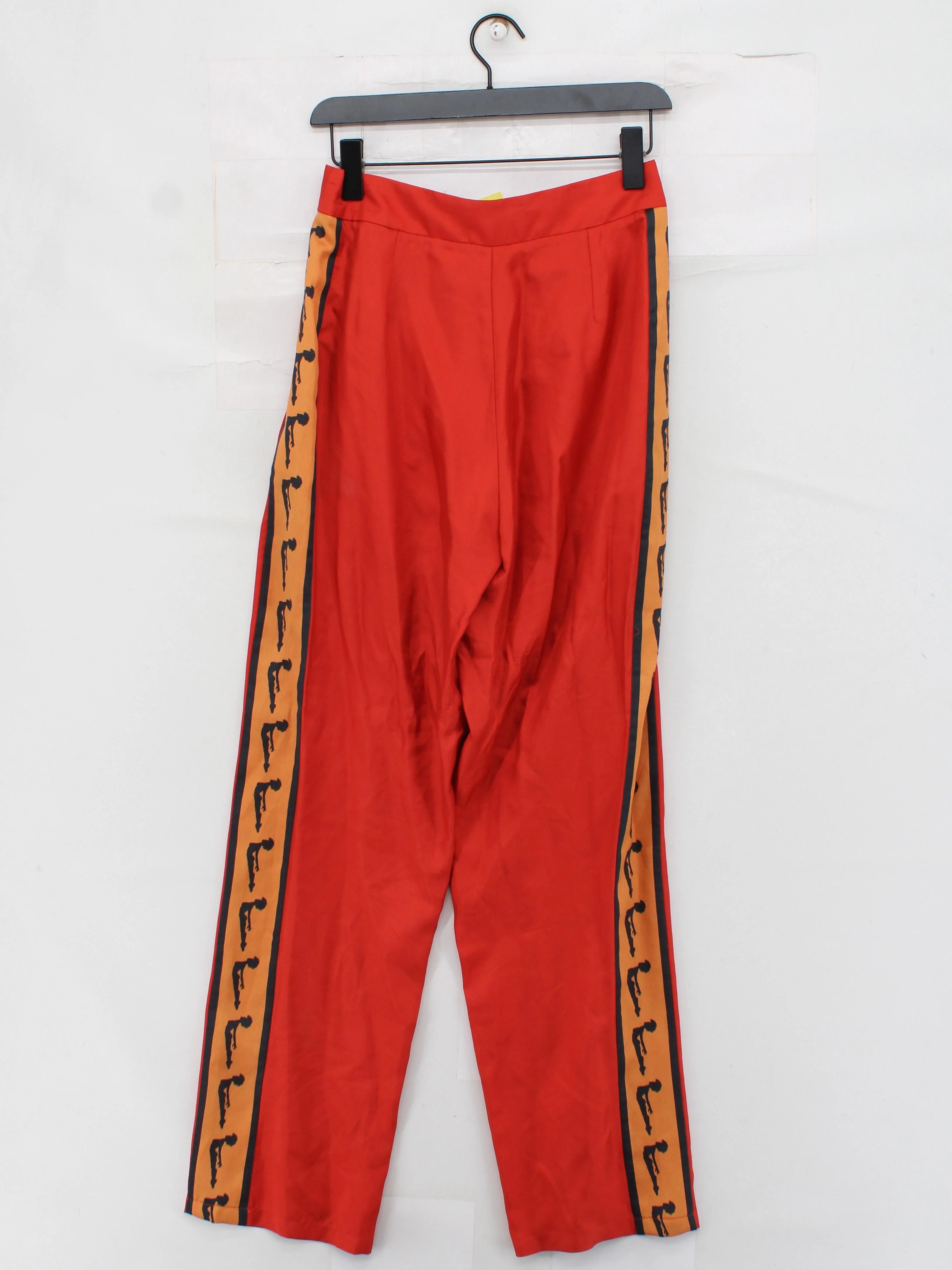 Lisou Women's Trousers UK 8 Red Wool with Silk Straight Capri - Image 2