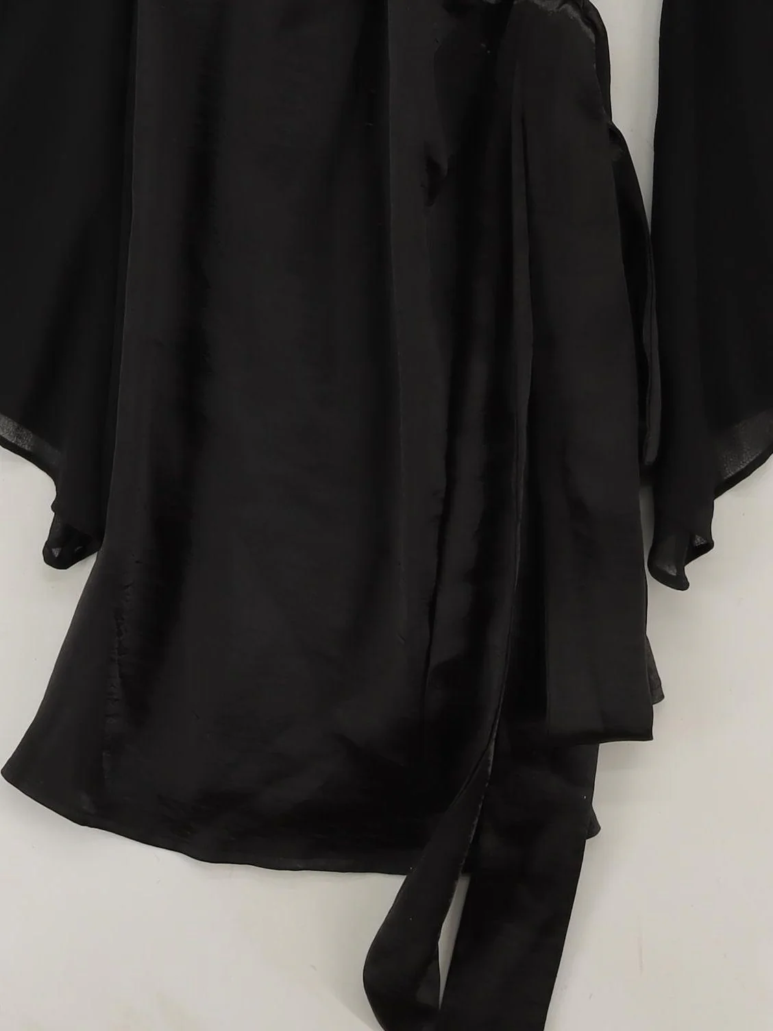 Little Lies Wrap Mini Dress UK18 in Black - Image 4