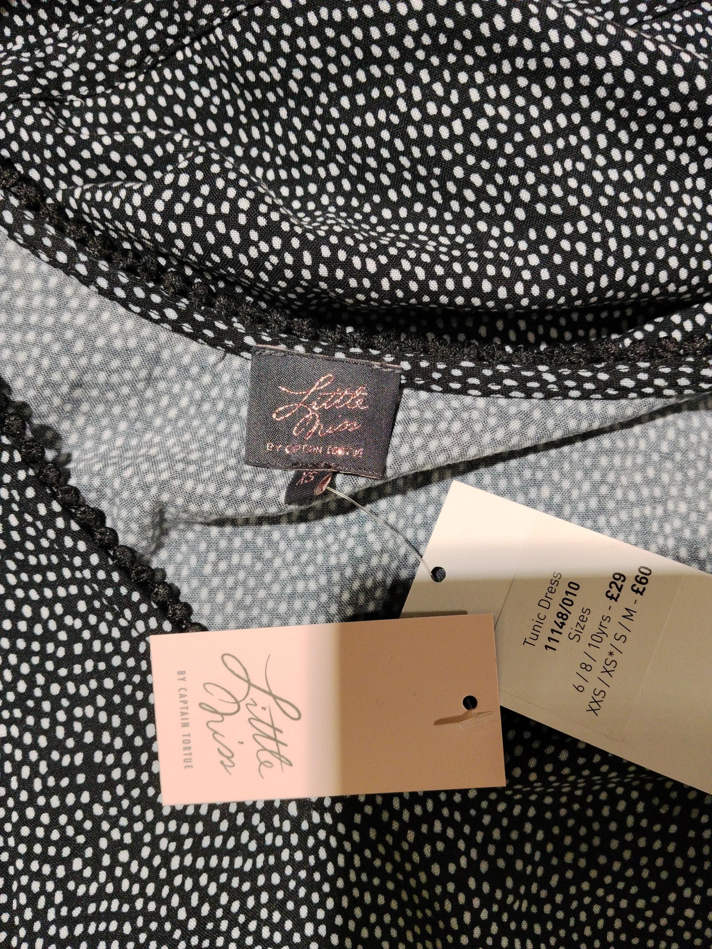 Little Miss by Captain Tortue T-Shirt Mini Dress UK2 in Black - Image 5