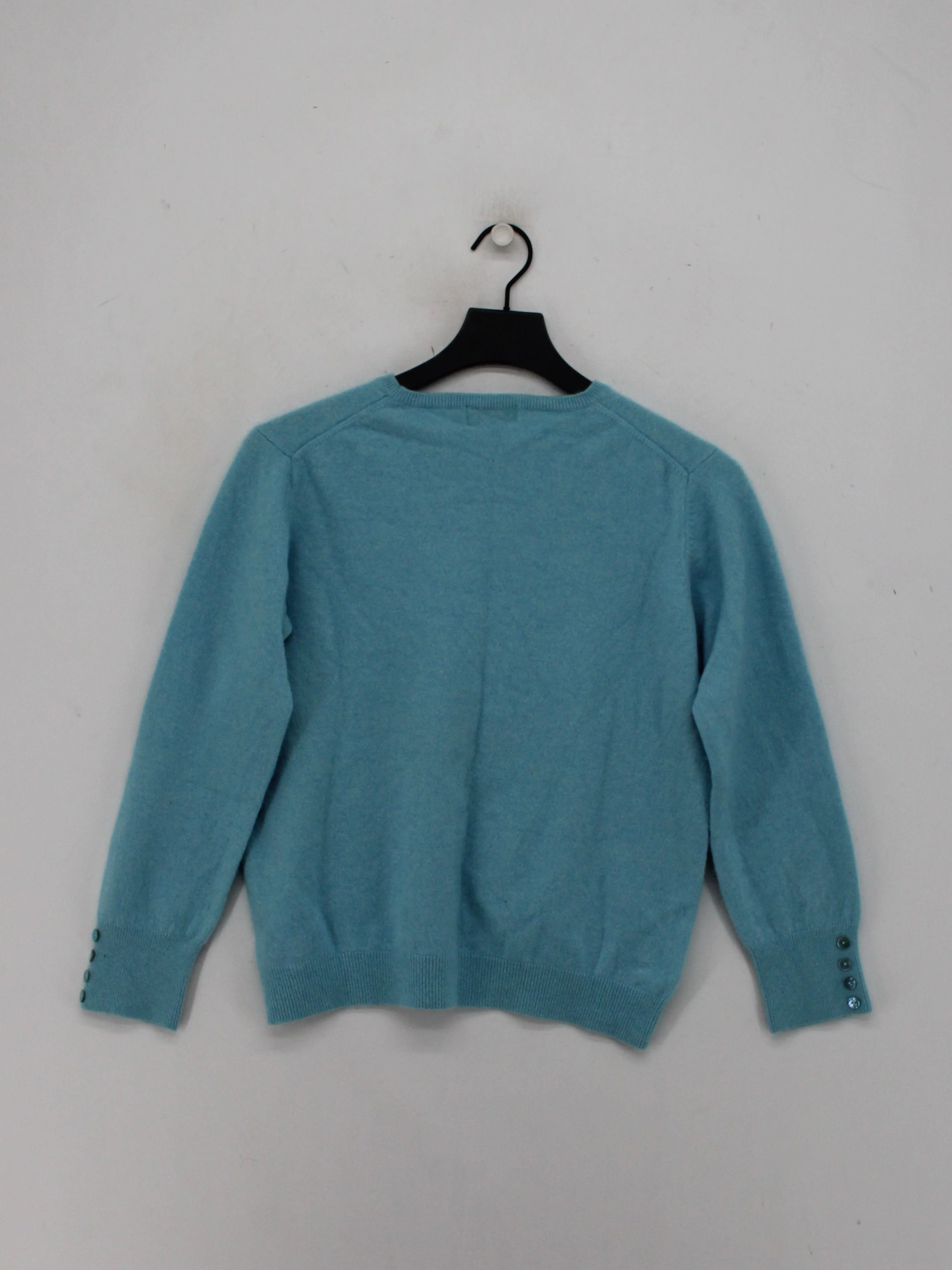 Lochmere Women's Jumper UK 20 Blue 100% Cashmere Round Neck Pullover - Image 2