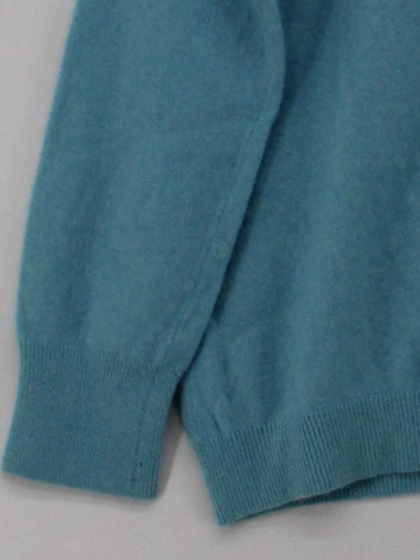 Lochmere Women's Jumper UK 20 Blue 100% Cashmere Round Neck Pullover - Image 4