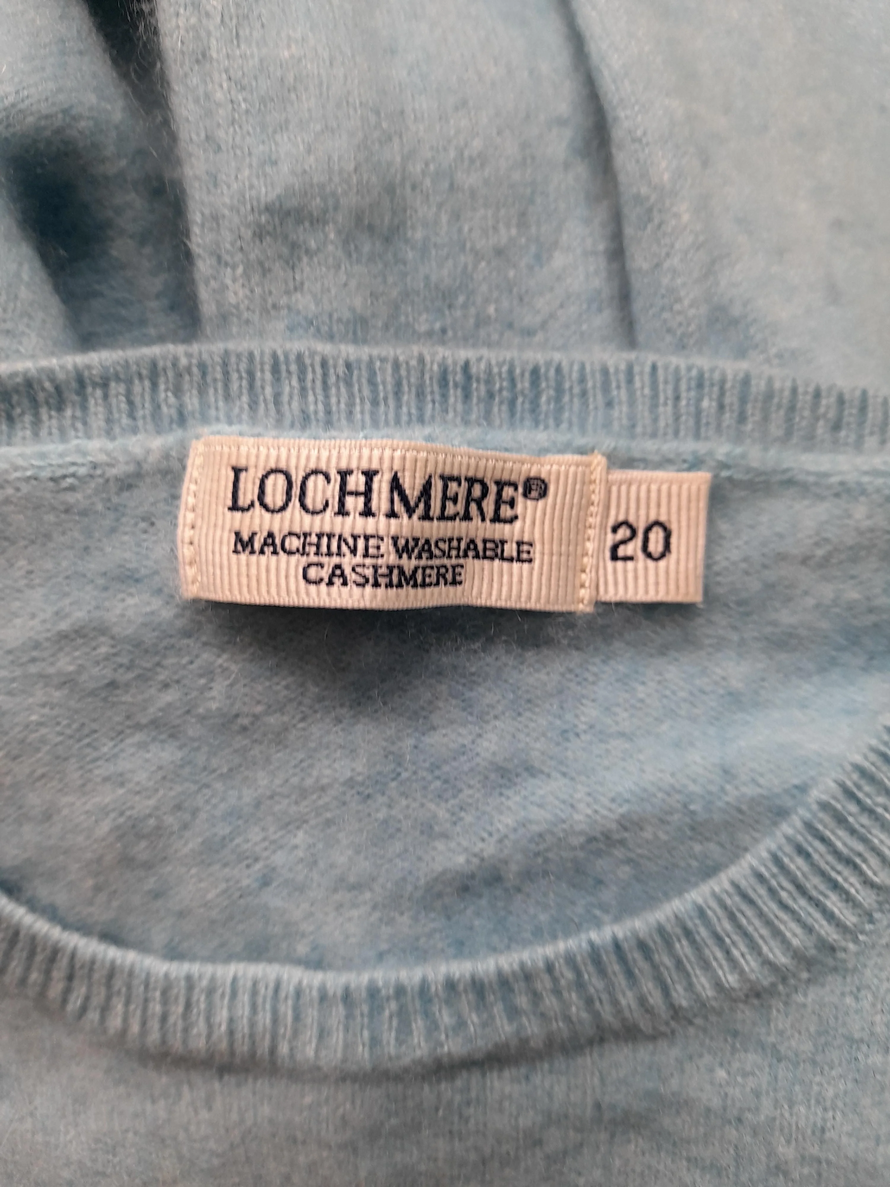 Lochmere Women's Jumper UK 20 Blue 100% Cashmere Round Neck Pullover - Image 7