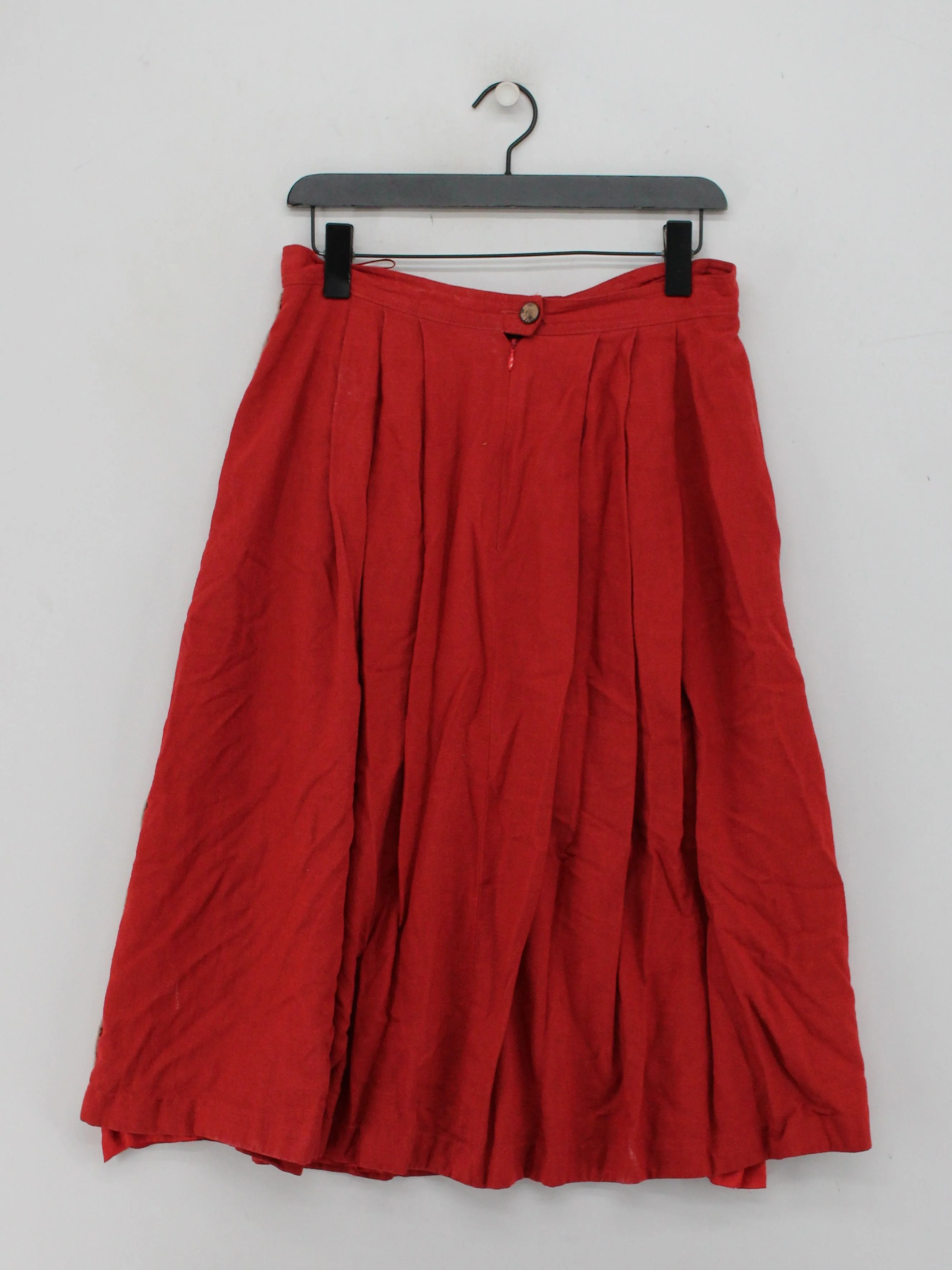 Loden Frey Women's Midi Skirt M Red 100% Other Midi A-Line - Image 2