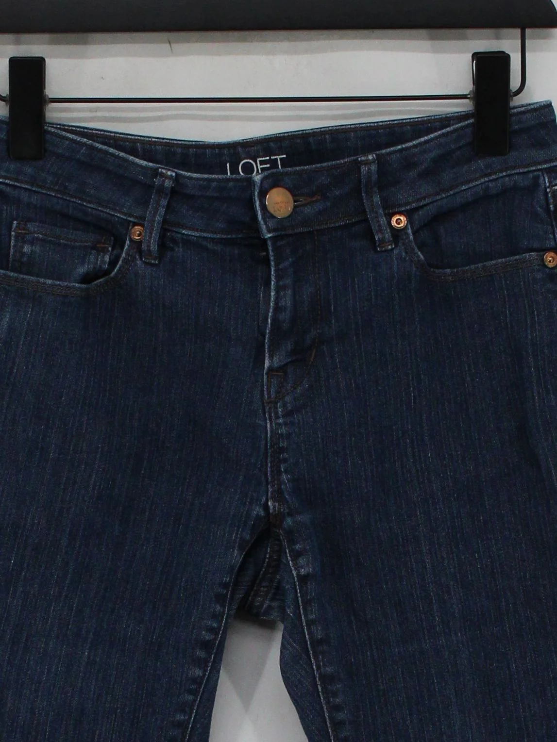 Loft Women's Jeans M Blue Cotton with Polyester, Spandex Skinny - Image 3