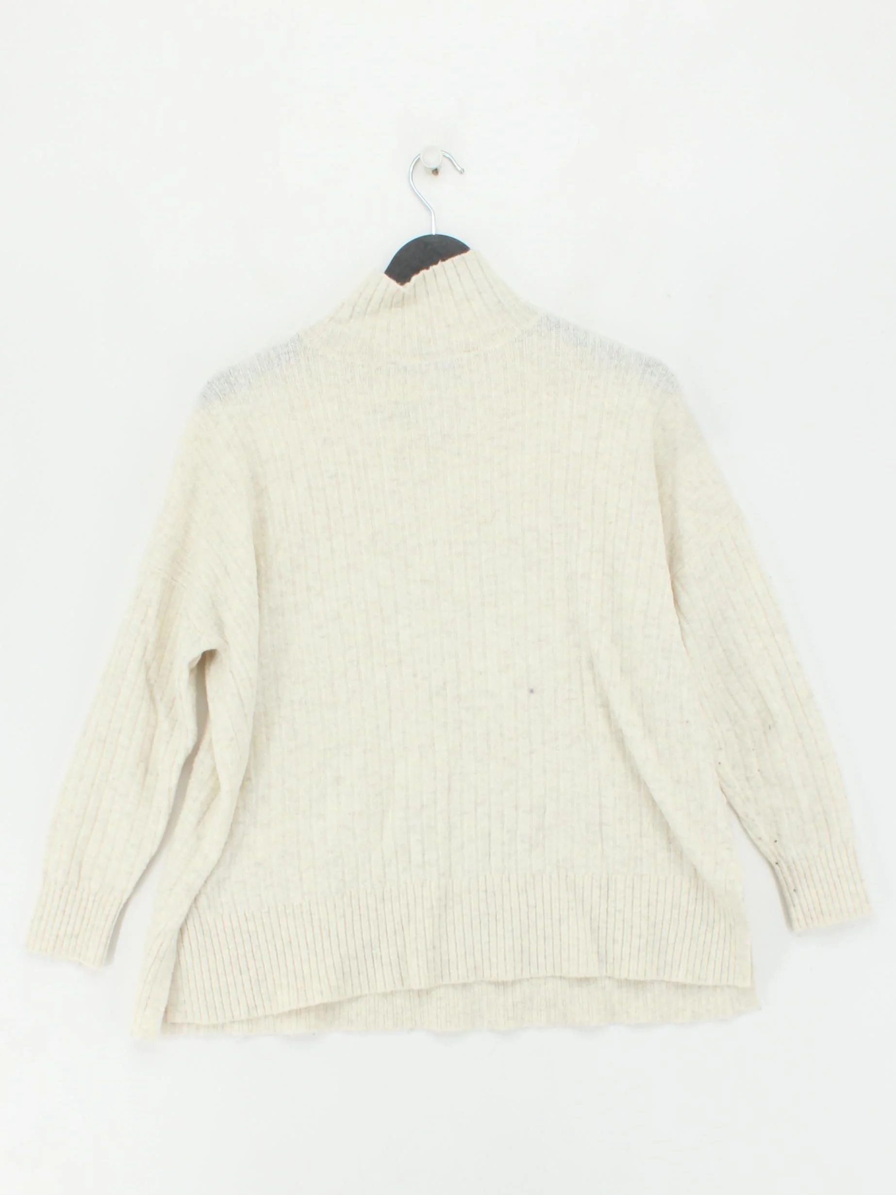 Loft Women's Jumper S Cream Acrylic with Polyester, Spandex High Neck Pullover - Image 2
