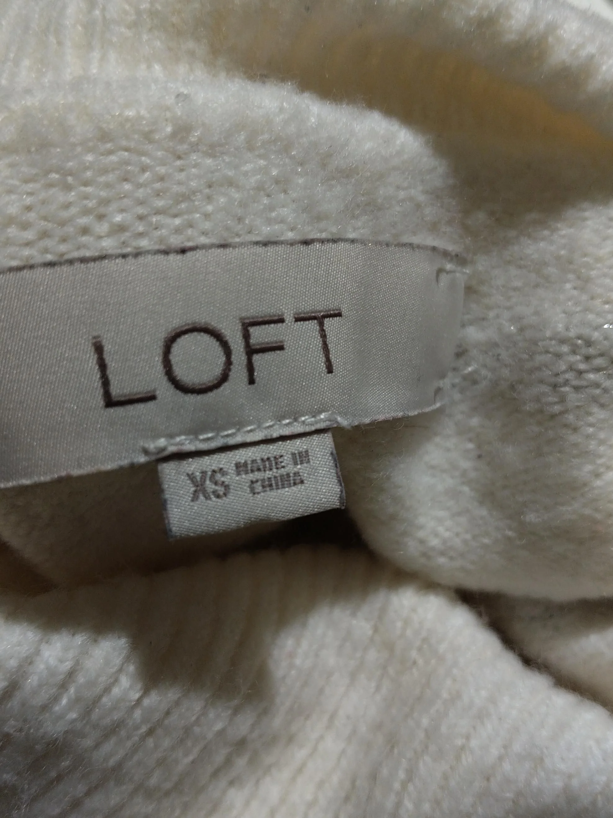 Loft Women's Jumper XS Cream Acrylic with Polyester, Other, Spandex Pullover - Image 7