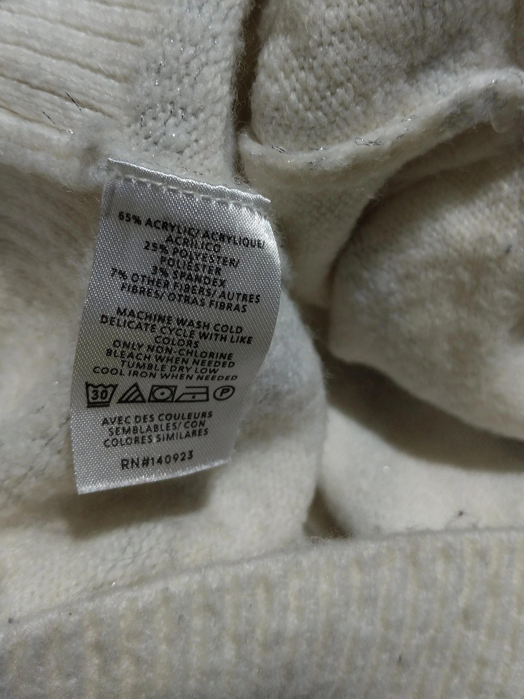 Loft Women's Jumper XS Cream Acrylic with Polyester, Other, Spandex Pullover - Image 8