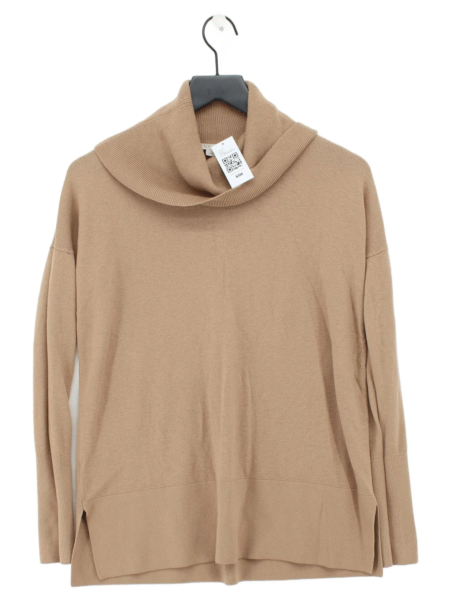 Loft Women's Jumper XS Tan Acrylic with Nylon Roll Neck Pullover