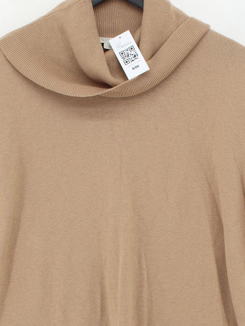 Loft Women's Jumper XS Tan Acrylic with Nylon Roll Neck Pullover - Image 3