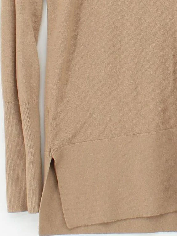Loft Women's Jumper XS Tan Acrylic with Nylon Roll Neck Pullover - Image 4