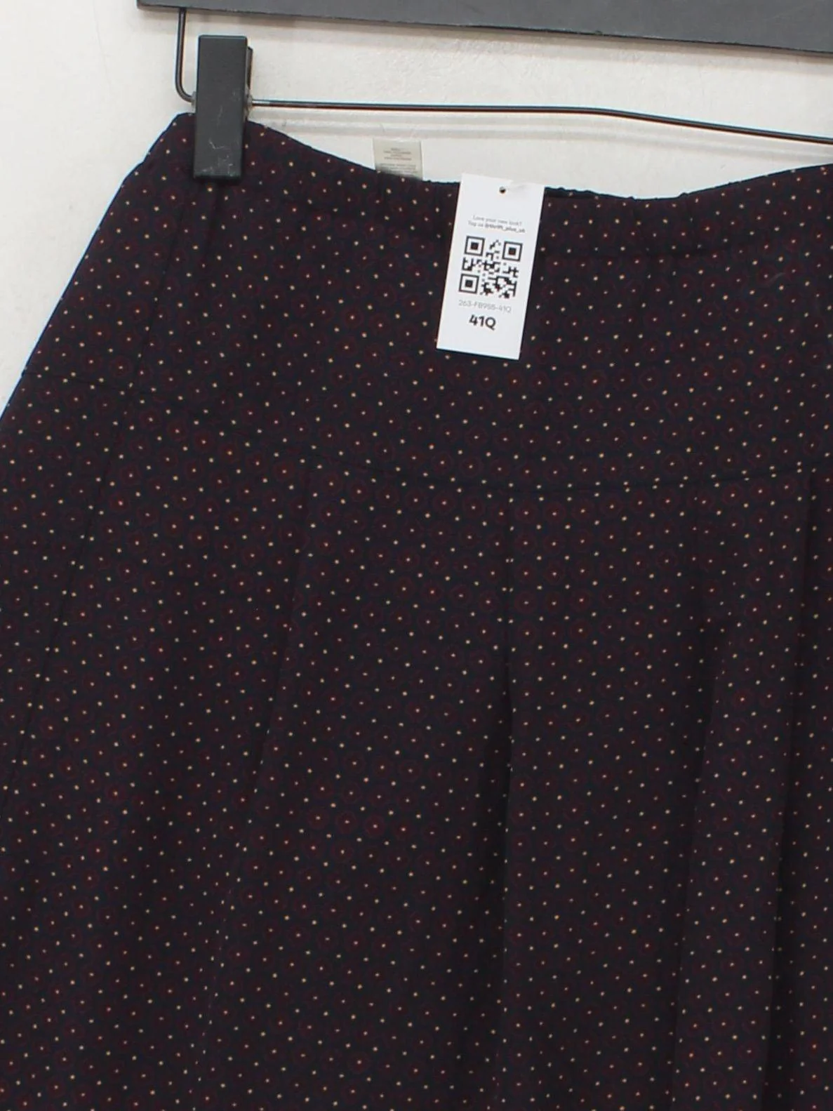 Loft Women's Midi Skirt L Blue Geometric 100% Polyester Midi A-Line - Image 3
