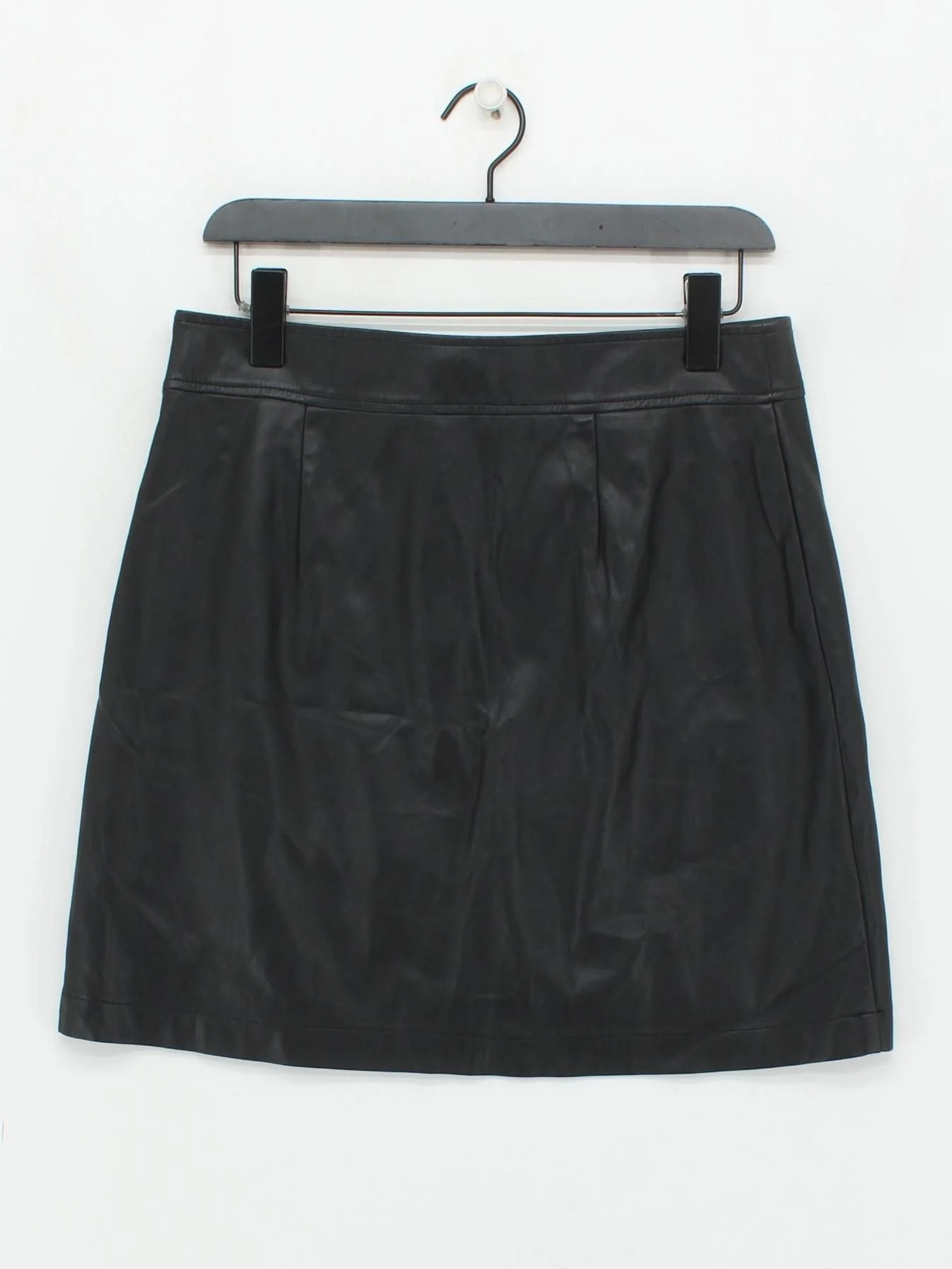 Loft Women's Mini Skirt UK 12 Black Faux Leather with Polyester Short Mini - Image 2