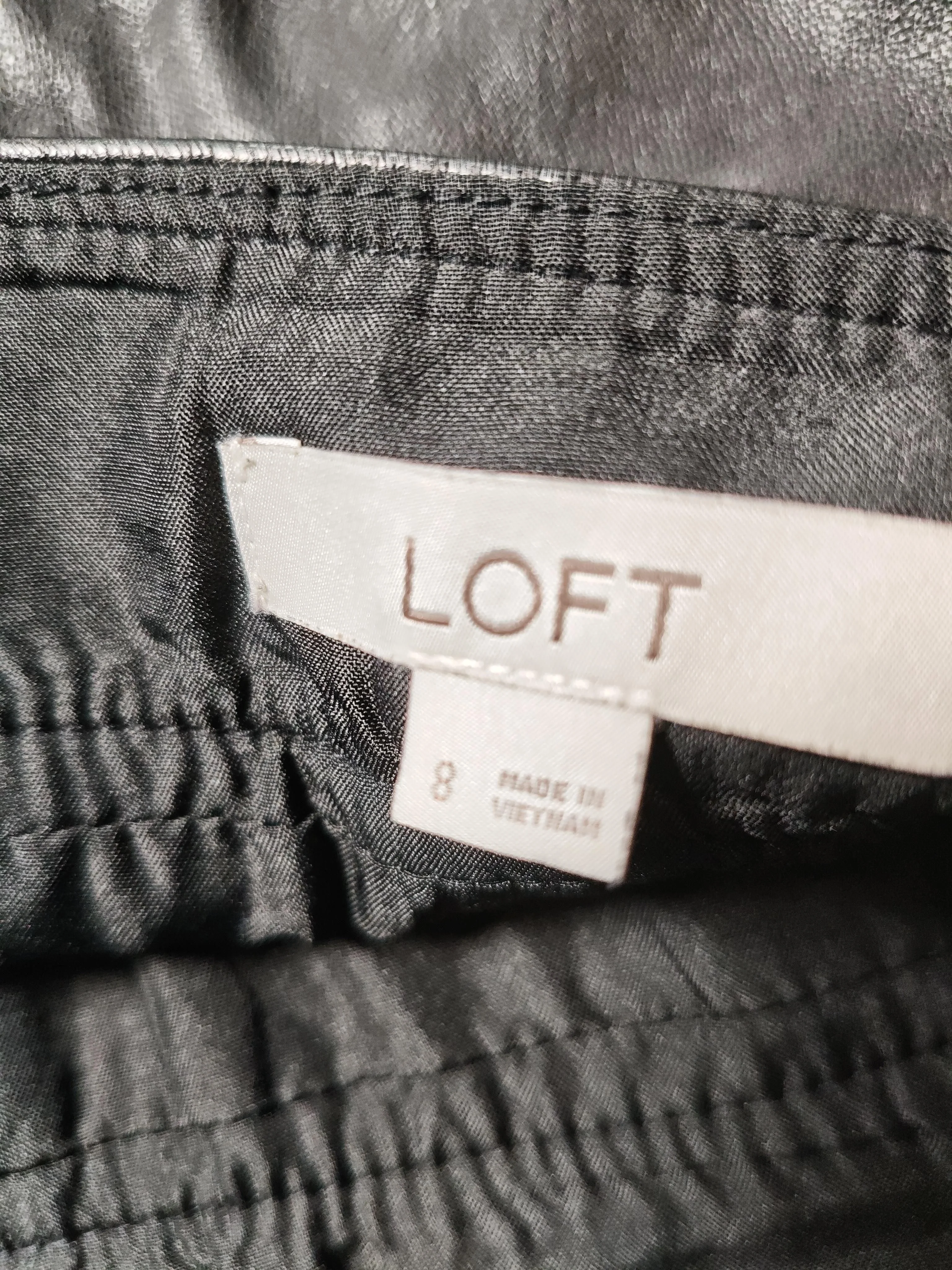 Loft Women's Mini Skirt UK 12 Black Faux Leather with Polyester Short Mini - Image 5