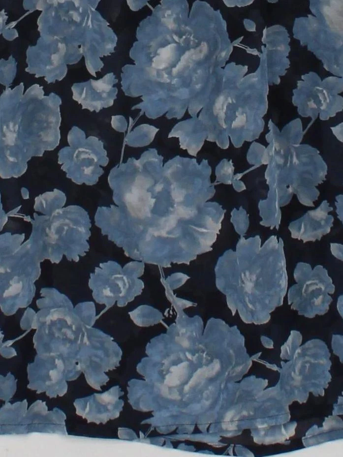Loft Women's Top S Blue Floral 100% Polyester Sleeveless Round Neck Basic - Image 4