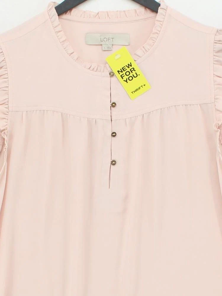 Loft Women's Top S Pink 100% Polyester Sleeveless High Neck Basic - Image 3