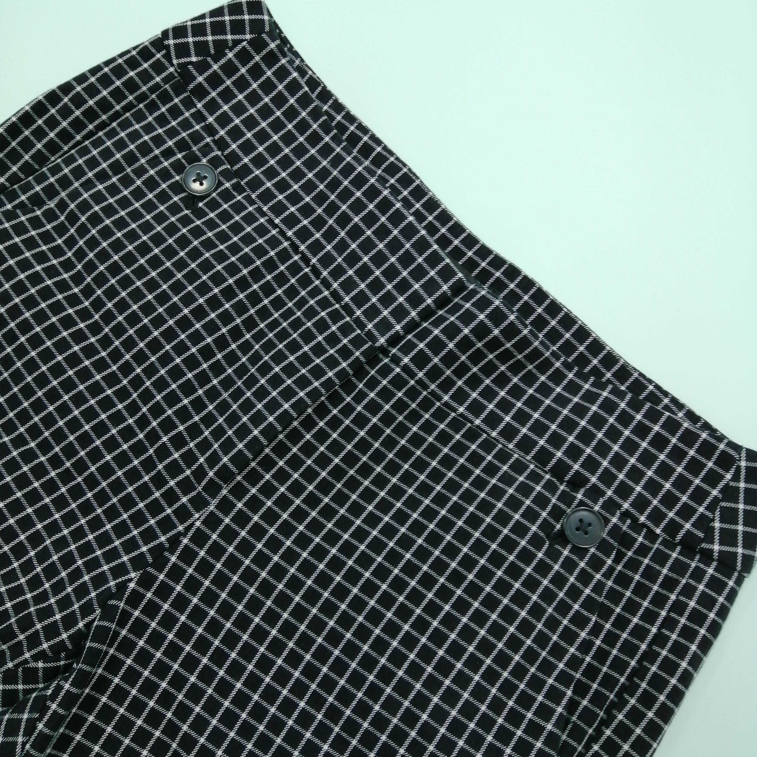 Loft Women's Trousers UK 6 Black Checkered 100% Cotton Tapered Cropped - Image 2