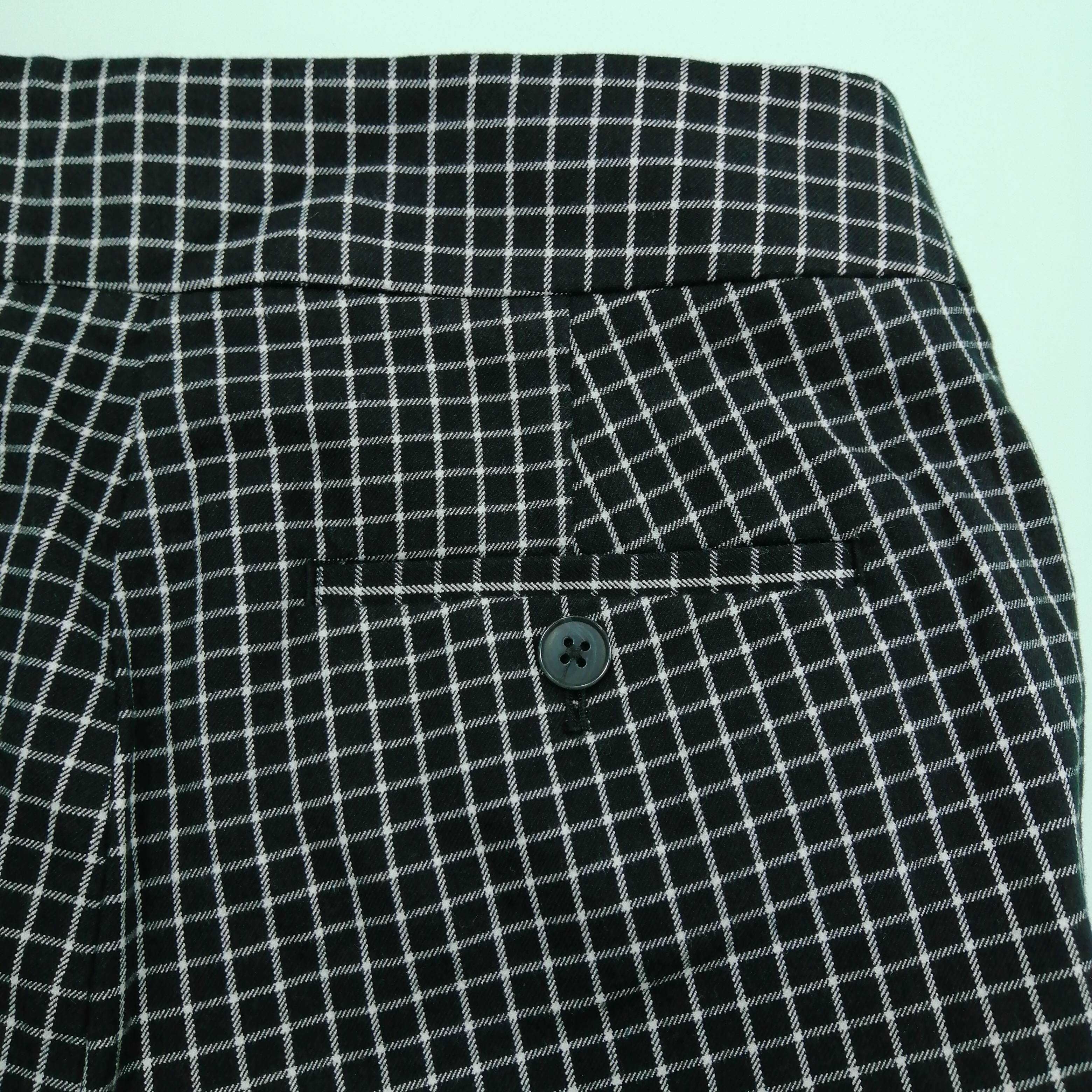 Loft Women's Trousers UK 6 Black Checkered 100% Cotton Tapered Cropped - Image 3