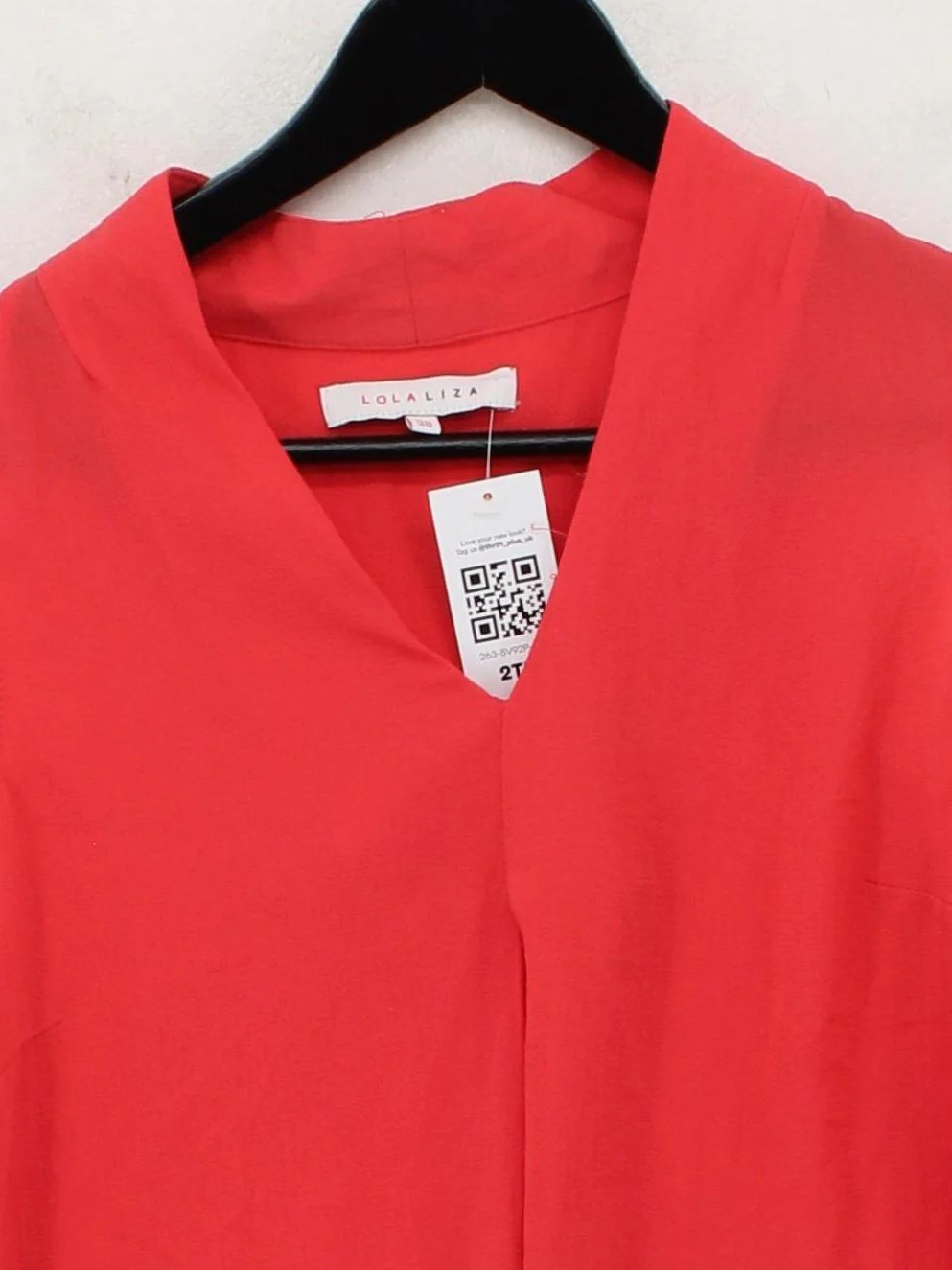 Lola & Liza Women's Top UK 10 Red 100% Polyester Sleeveless V-Neck Basic - Image 3