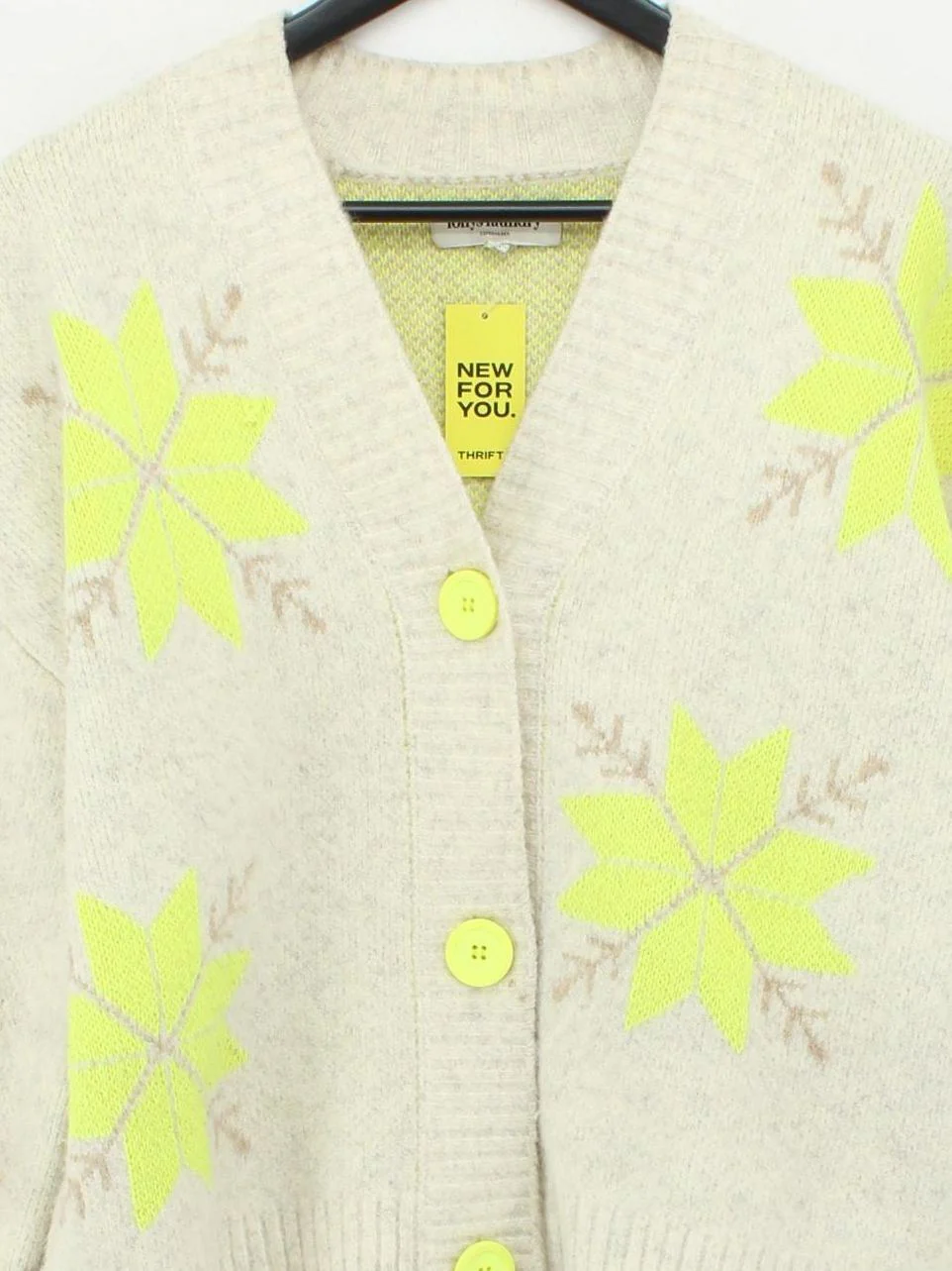 Lollys Laundry Women's Cardigan M Cream Acrylic - Image 3