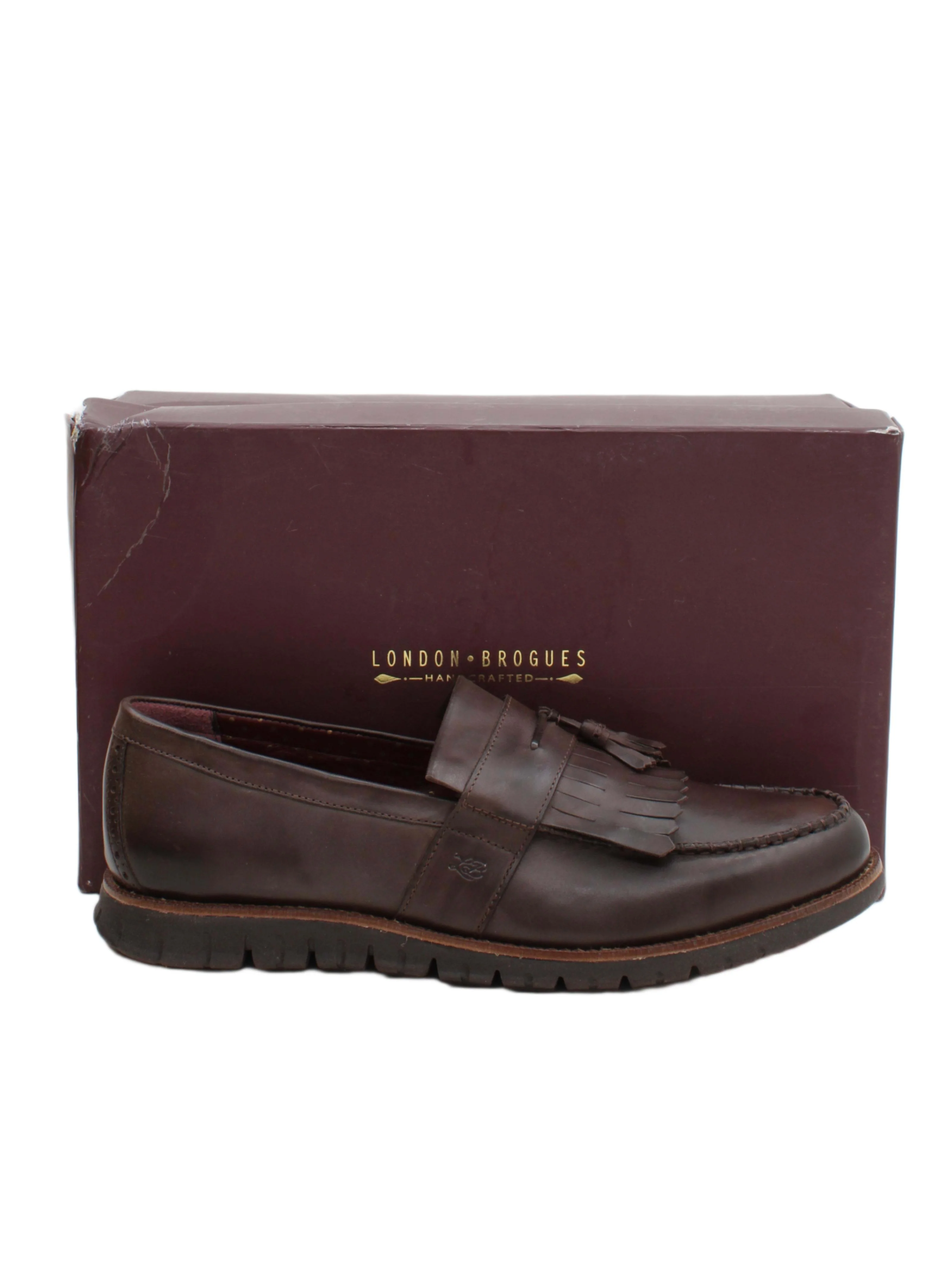 London Brogues Men's Formal Shoes UK 11 Brown 100% Leather Brogue