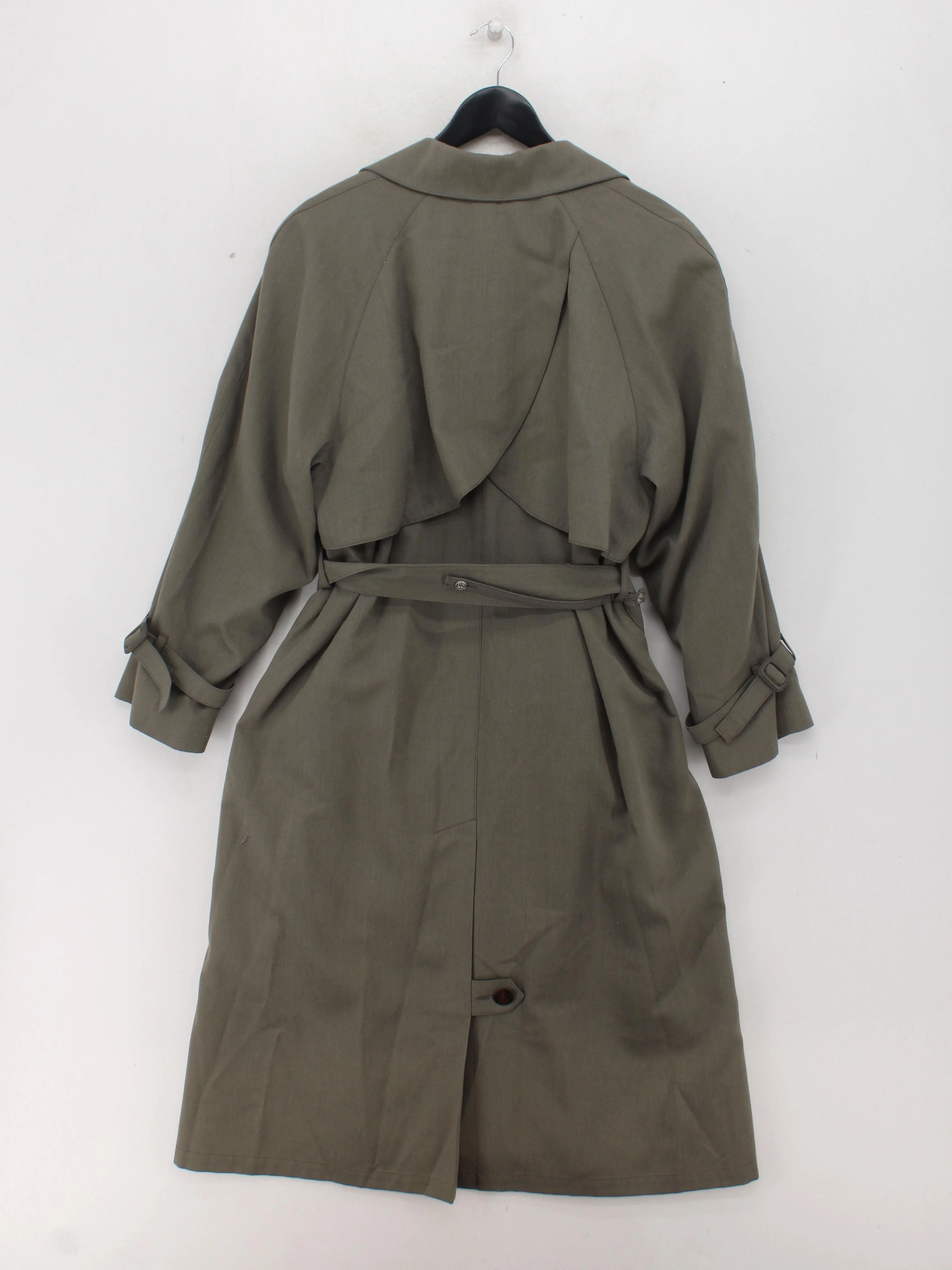 London Fog Men's Coat Chest: 38 in Green 100% Other Trench Coat - Image 2