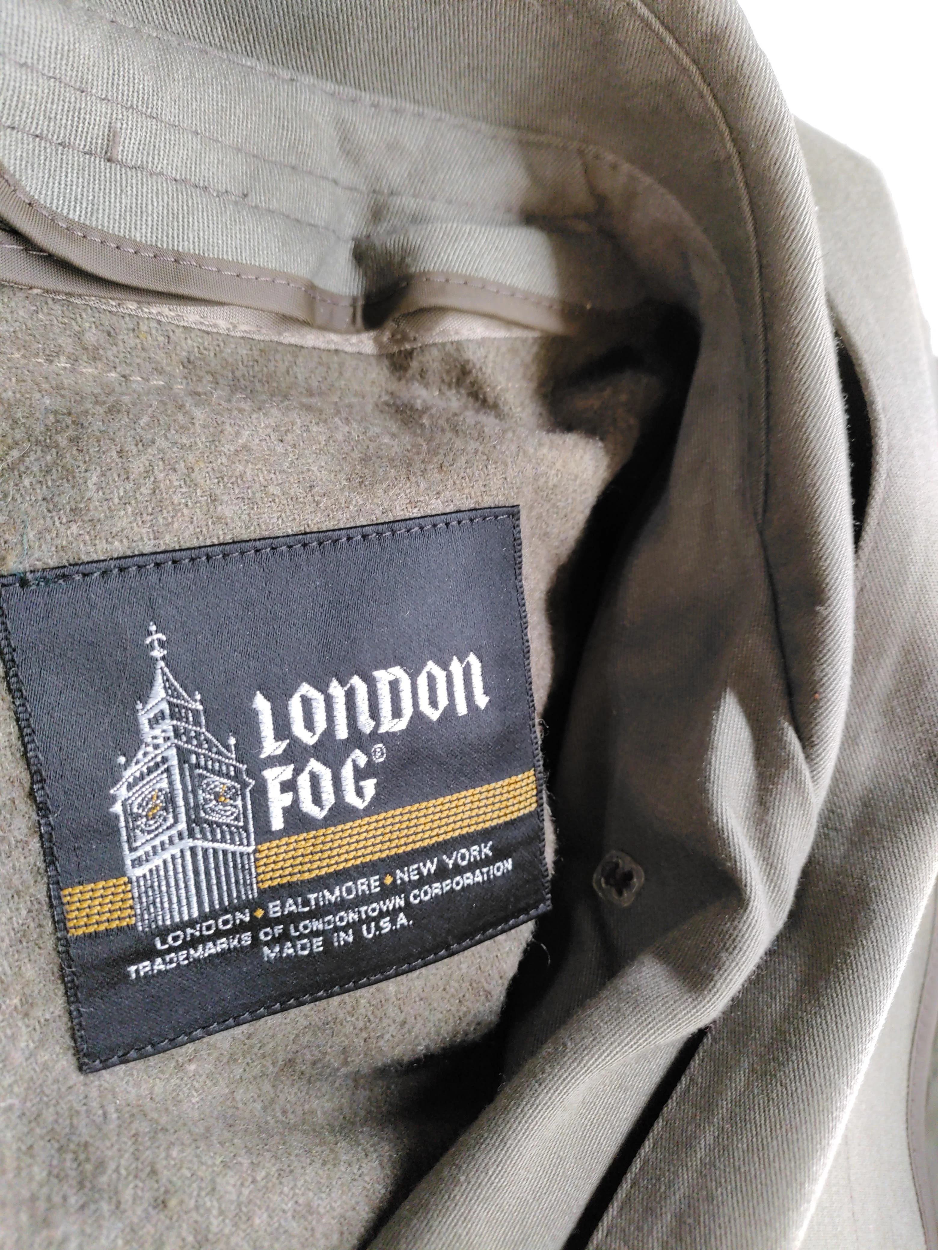 London Fog Men's Coat Chest: 38 in Green 100% Other Trench Coat - Image 6