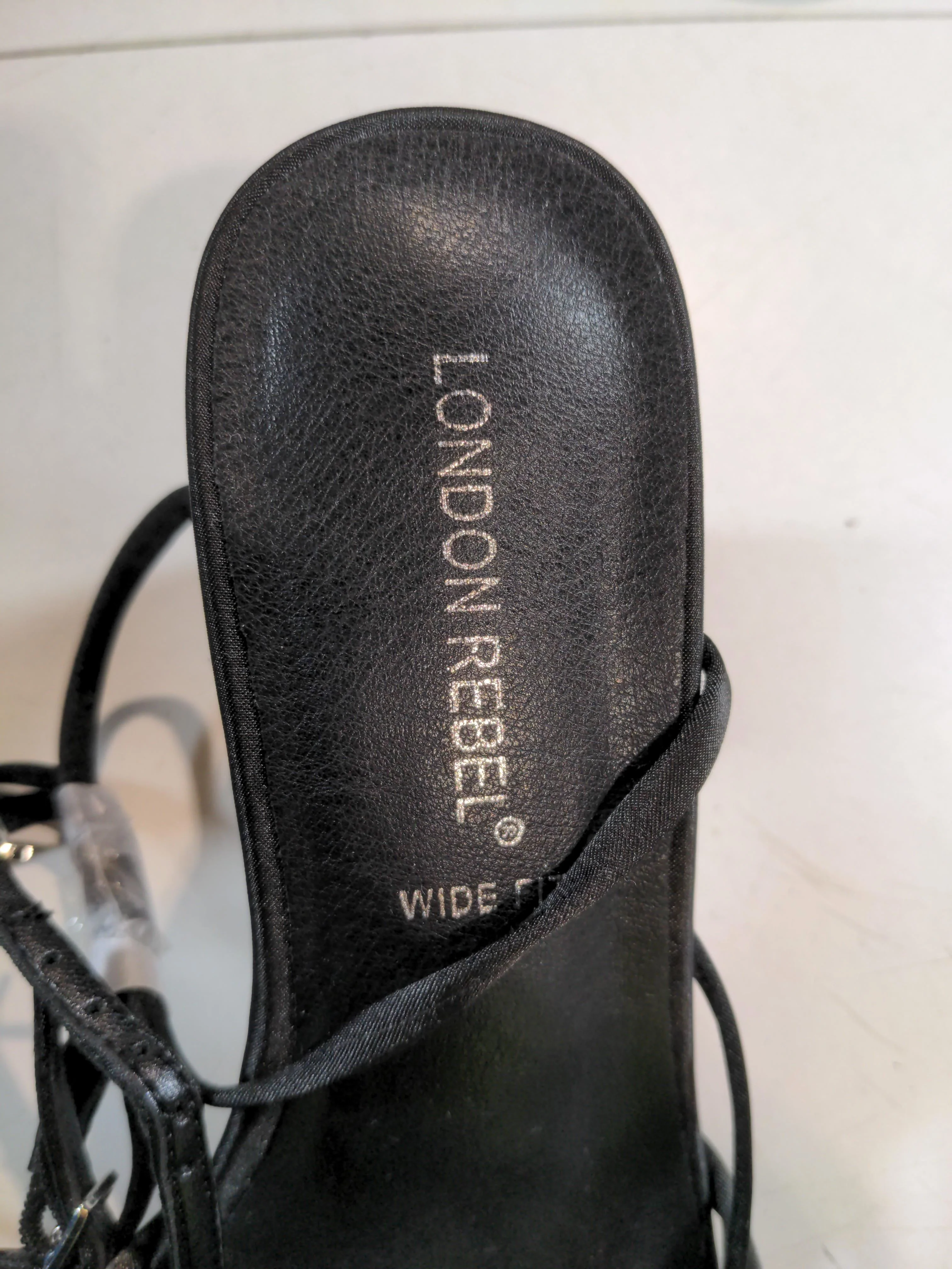 London Rebel Women's Heels UK 4 Black 100% Faux Leather Strappy - Image 8