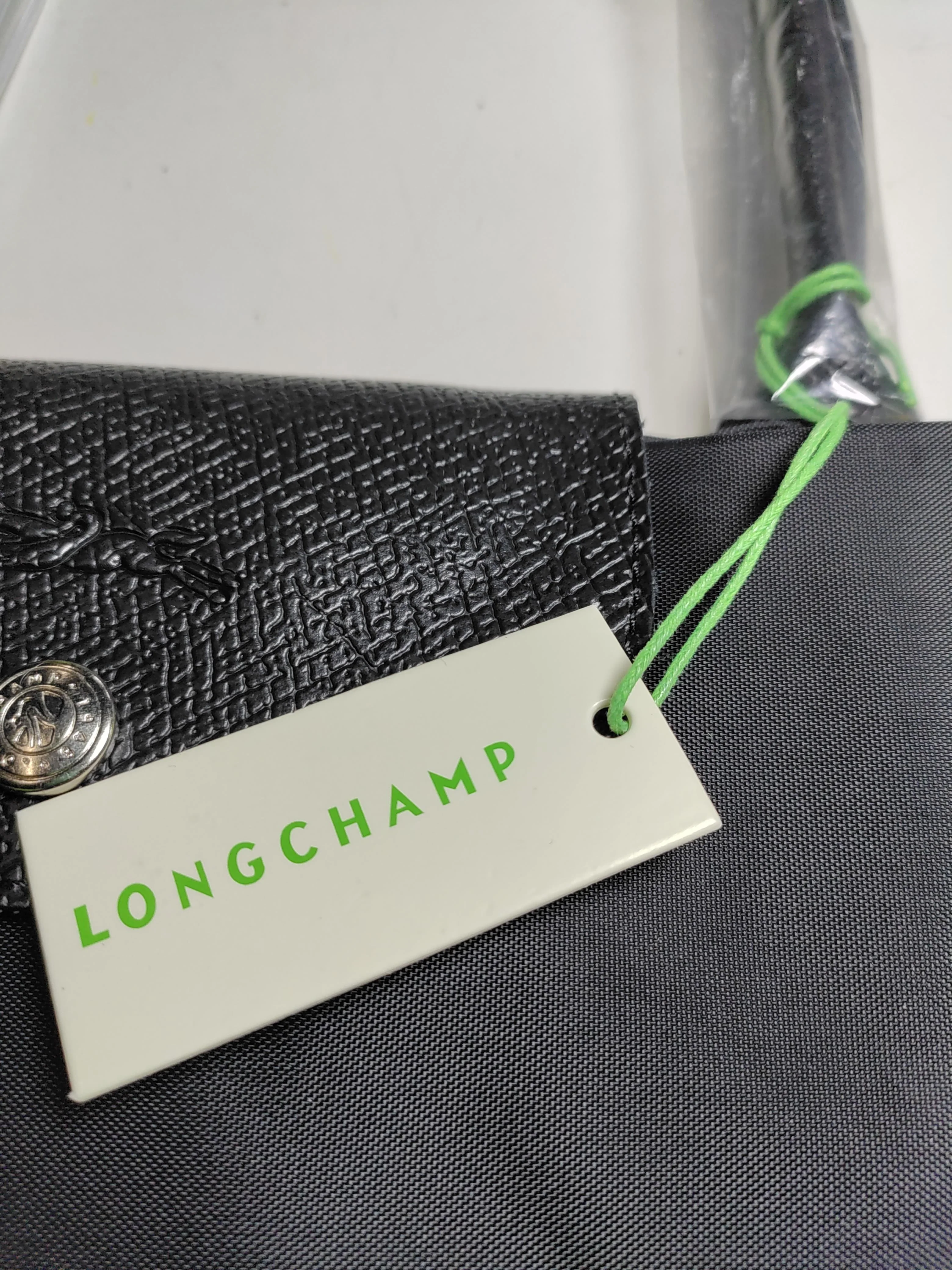 Longchamp Women's Bag Black Nylon with Leather Tote New with tags - Image 6