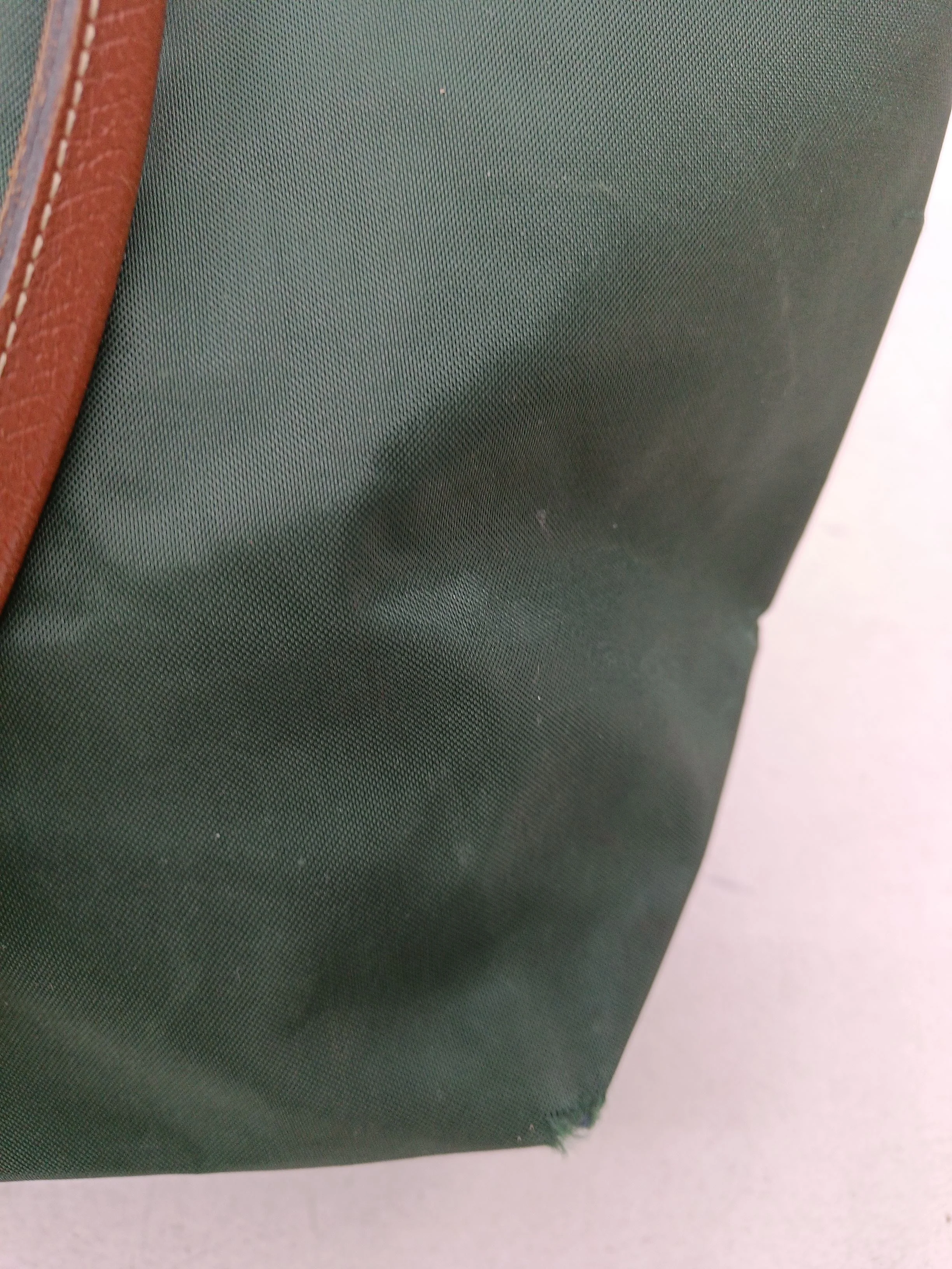 Longchamp Women's Bag Green Nylon with Leather Tote - Image 3