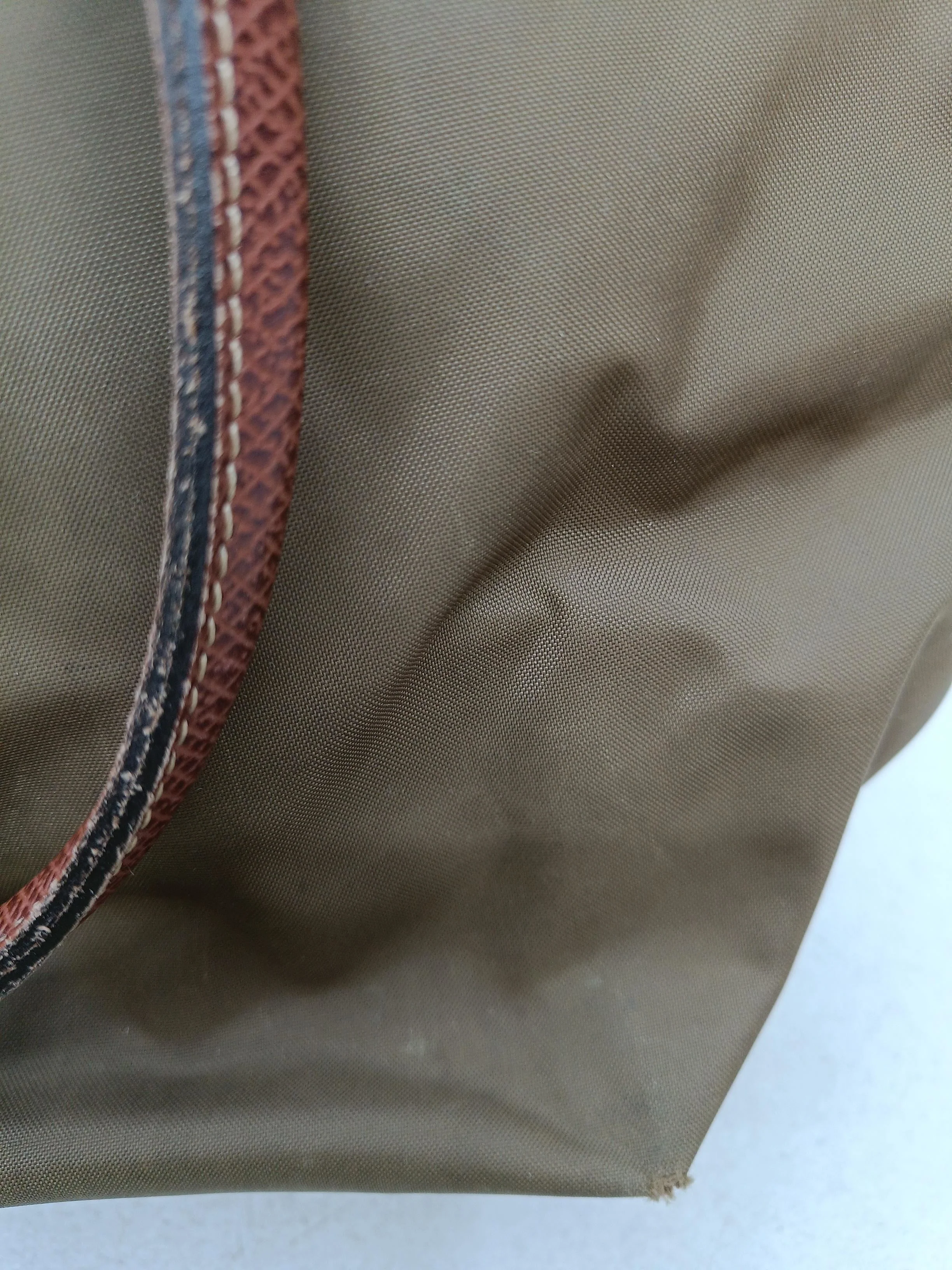 Longchamp Women's Bag Green Nylon with Leather Tote - Image 3