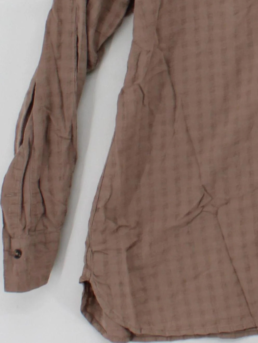 Lorna Jane Women's Shirt M Brown Checkered 100% Other Long Sleeve Collared Basic - Image 4