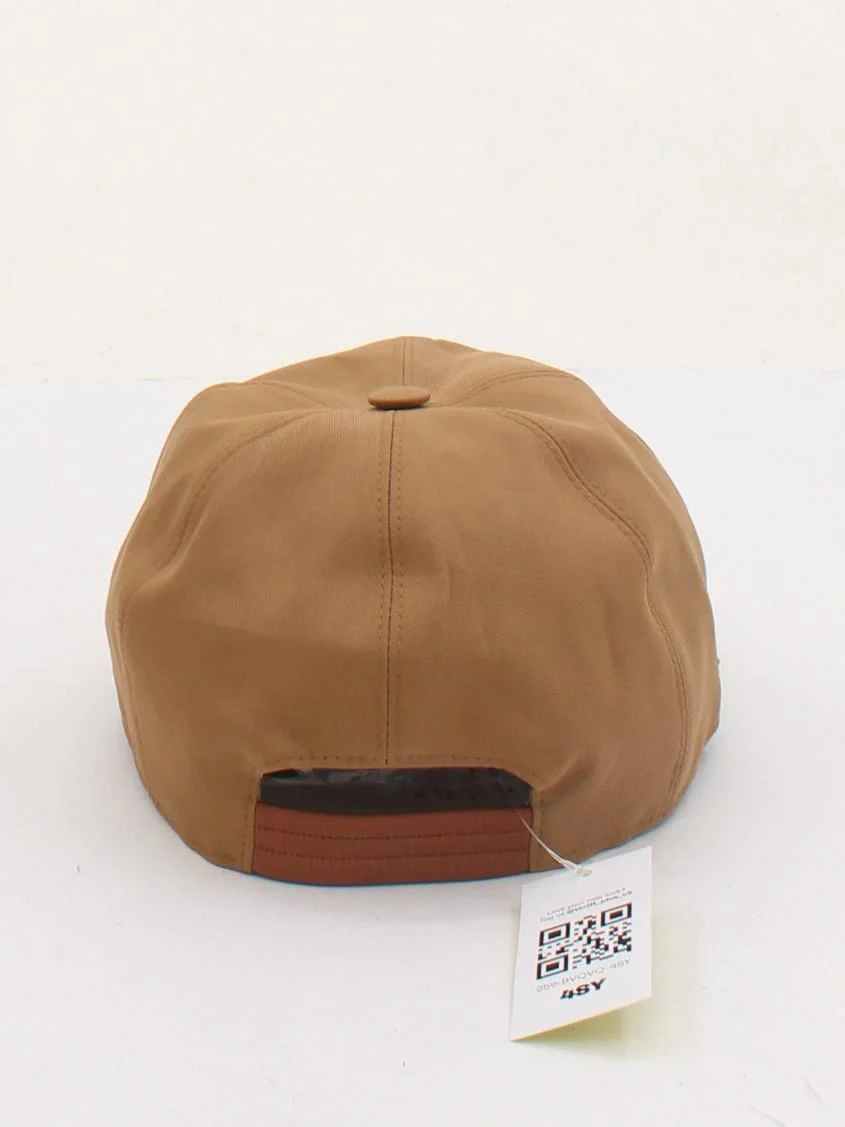 Loro Piana Men's Hat M Tan Cotton with Linen Baseball Cap - Image 2