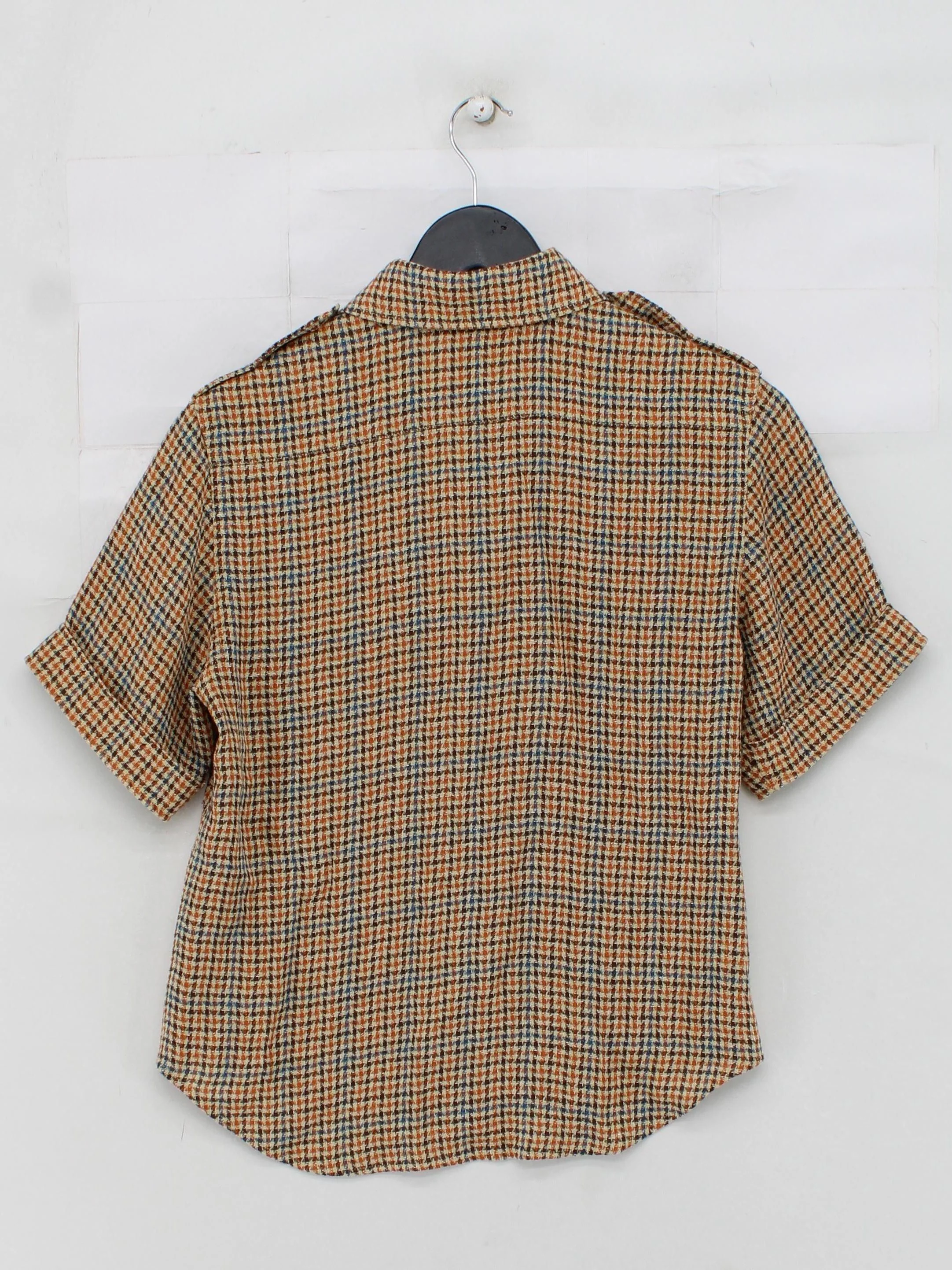 Loro Piana Women's Shirt S Brown 100% Linen Short Sleeve Collared Basic - Image 2