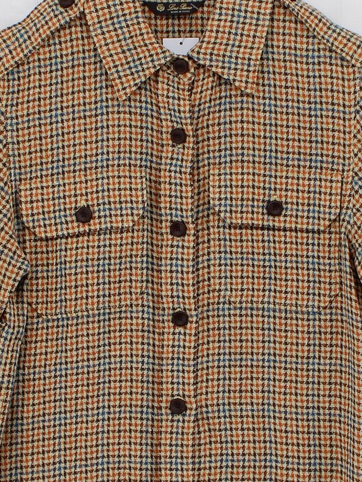 Loro Piana Women's Shirt S Brown 100% Linen Short Sleeve Collared Basic - Image 3