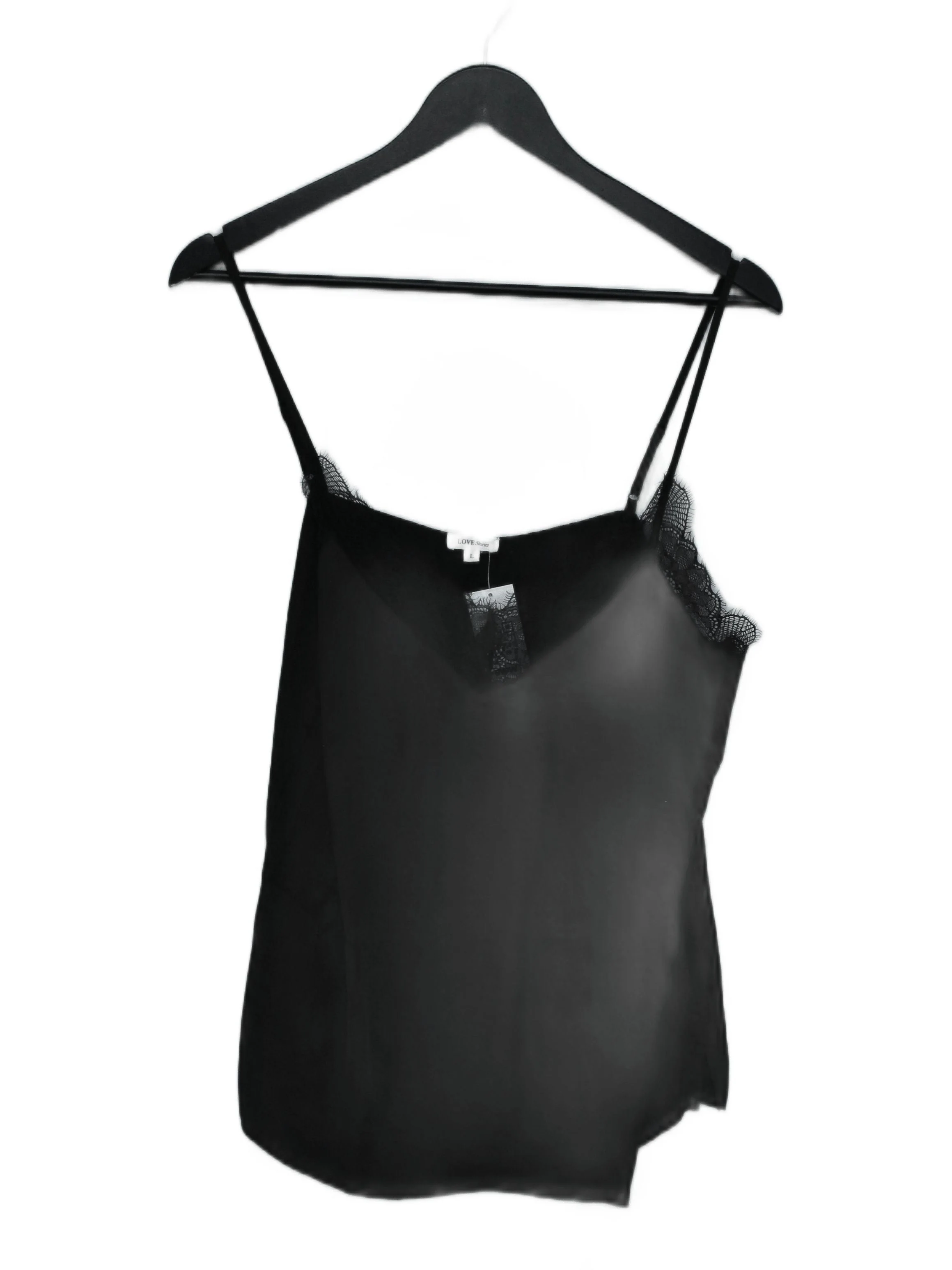 Love Stories Women's Top UK 12 Black 100% Polyester Sleeveless V-Neck Basic