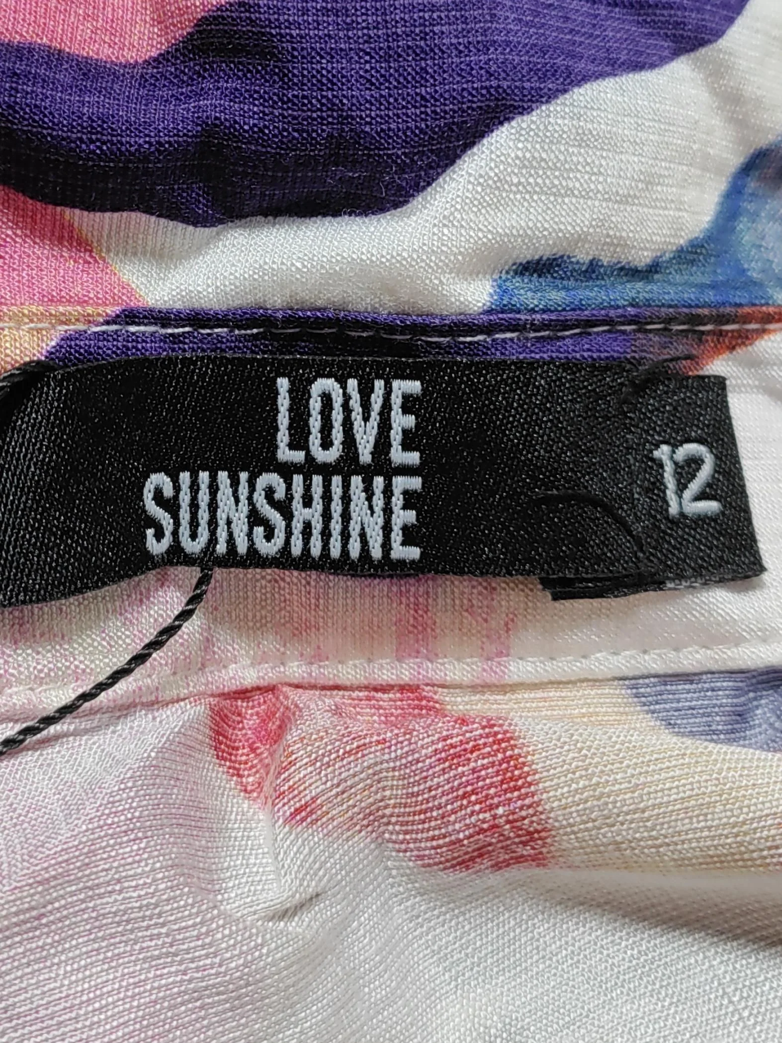 Love Sunshine Shirt Midi Dress UK12 in Multi - Image 5