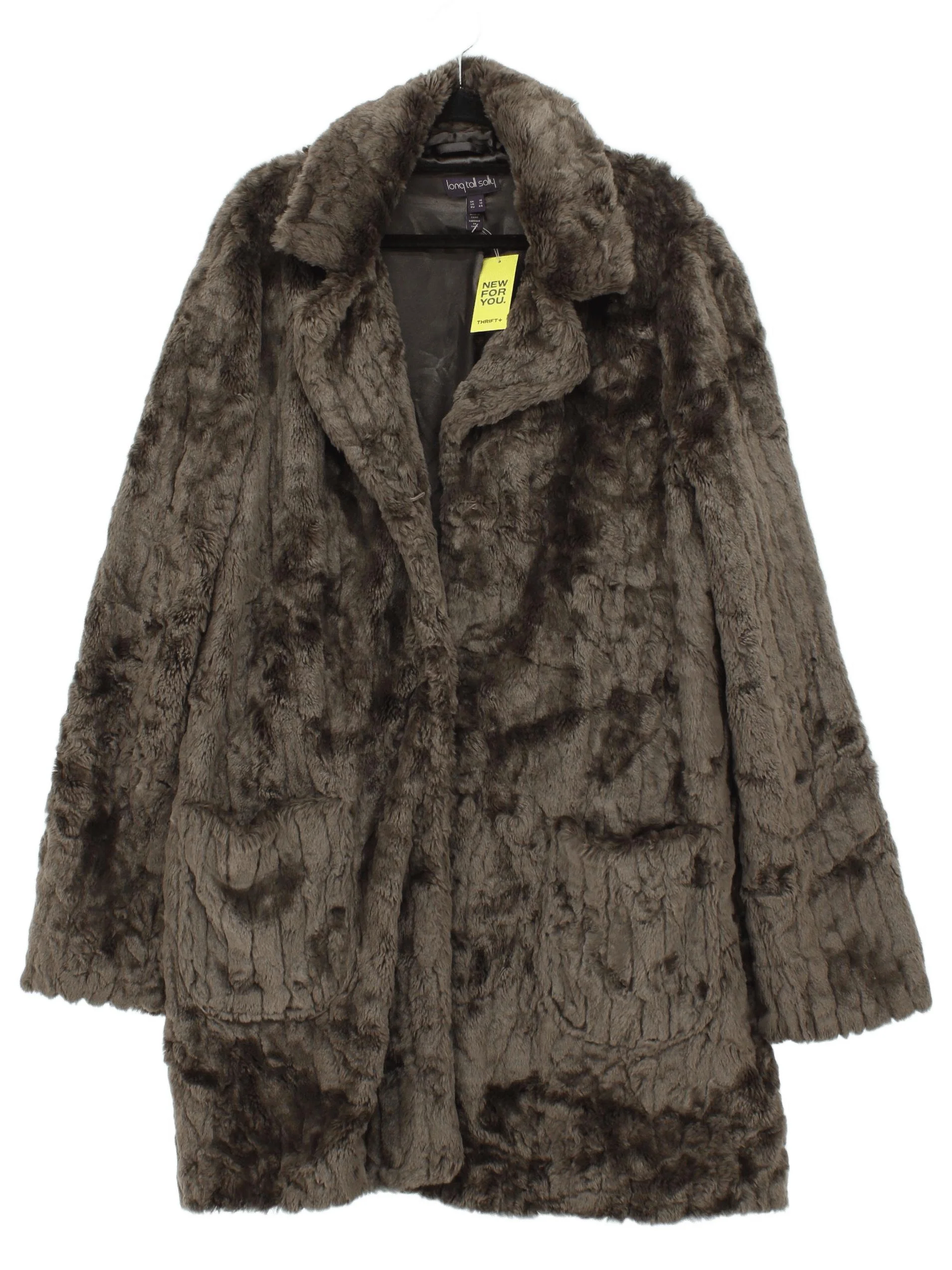 LTS - Long Tall Sally Women's Coat UK 16 Brown Acrylic with Polyester Overcoat