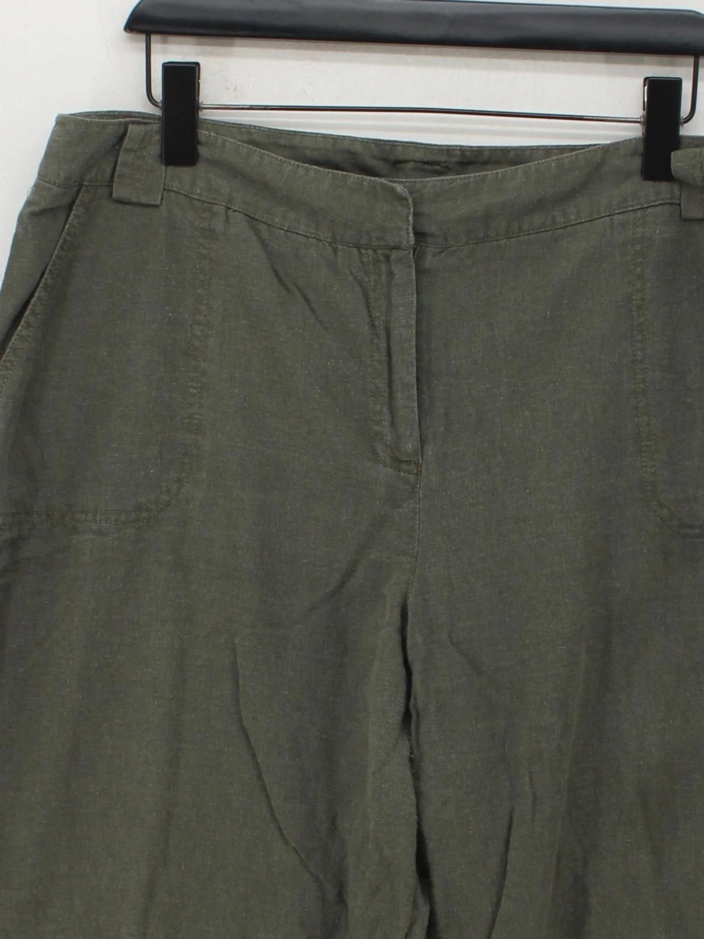 LTS - Long Tall Sally Women's Trousers UK 20 Green Linen with Viscose Sweatpants - Image 3