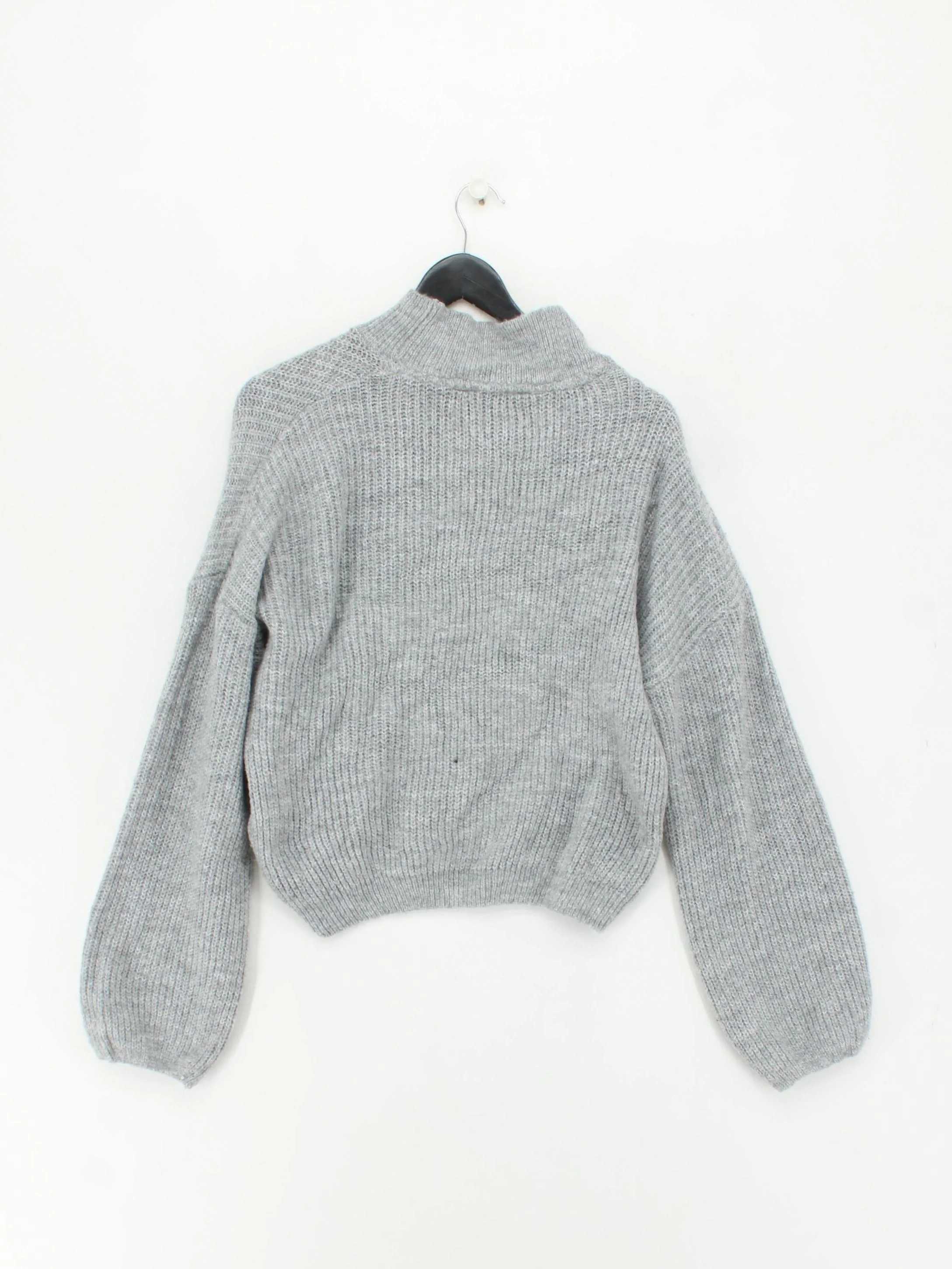 LTS Women's Jumper UK 10 Grey Acrylic with Polyester Mock Neck Pullover - Image 2