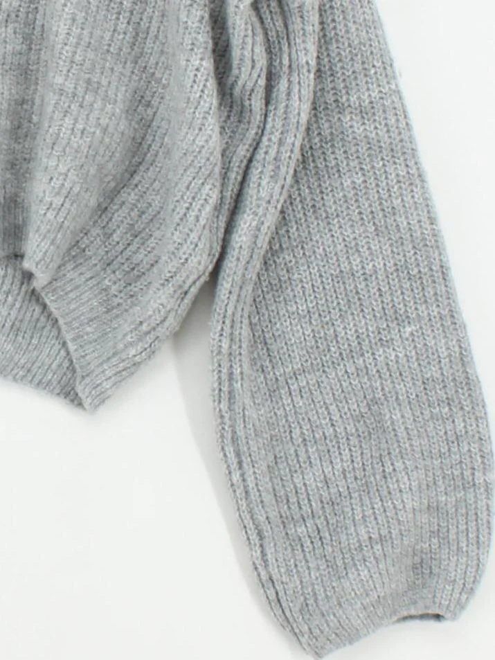 LTS Women's Jumper UK 10 Grey Acrylic with Polyester Mock Neck Pullover - Image 4