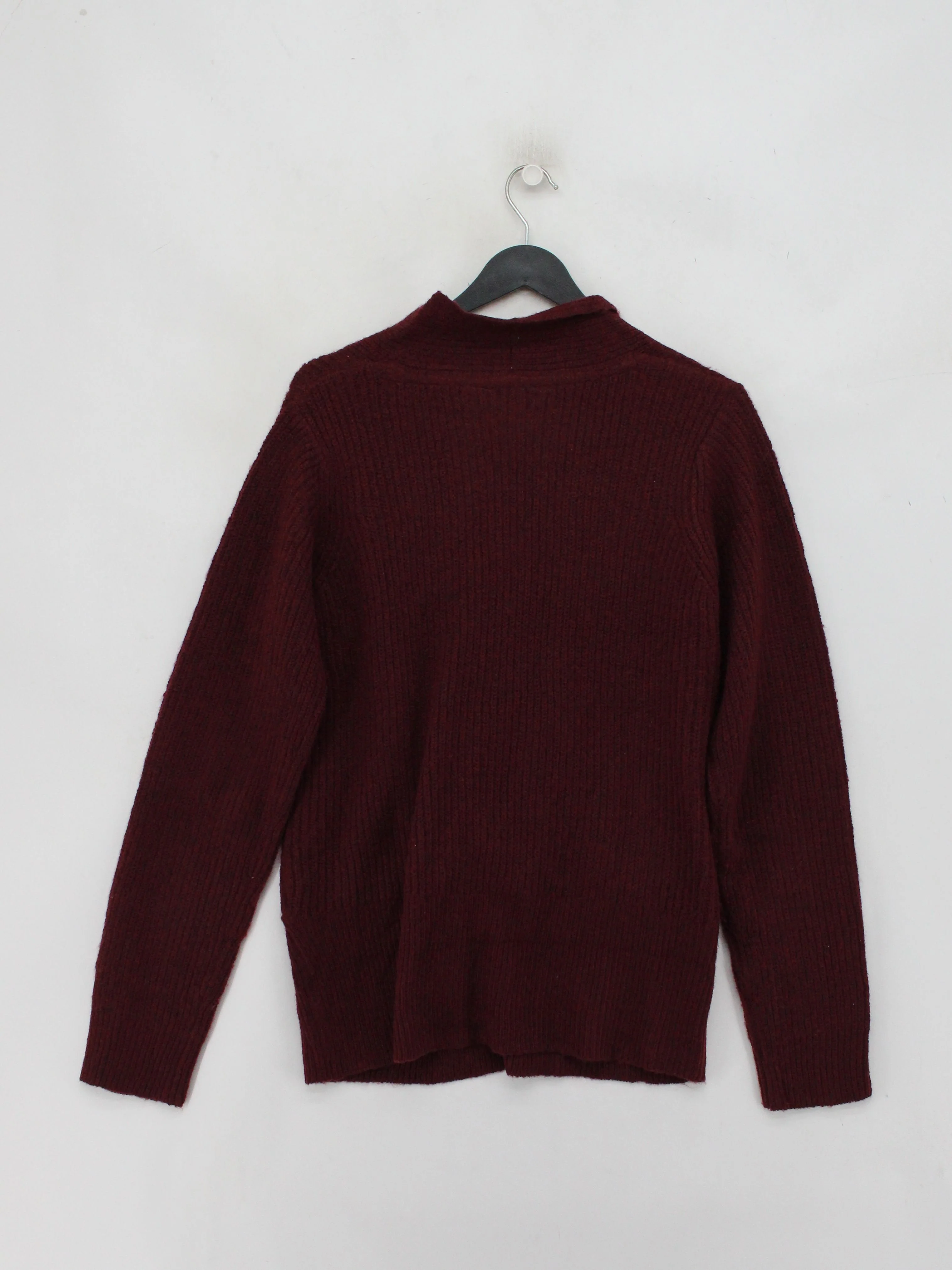 LTS Women's Jumper UK 14 Red Acrylic with Polyester V-Neck Pullover - Image 2