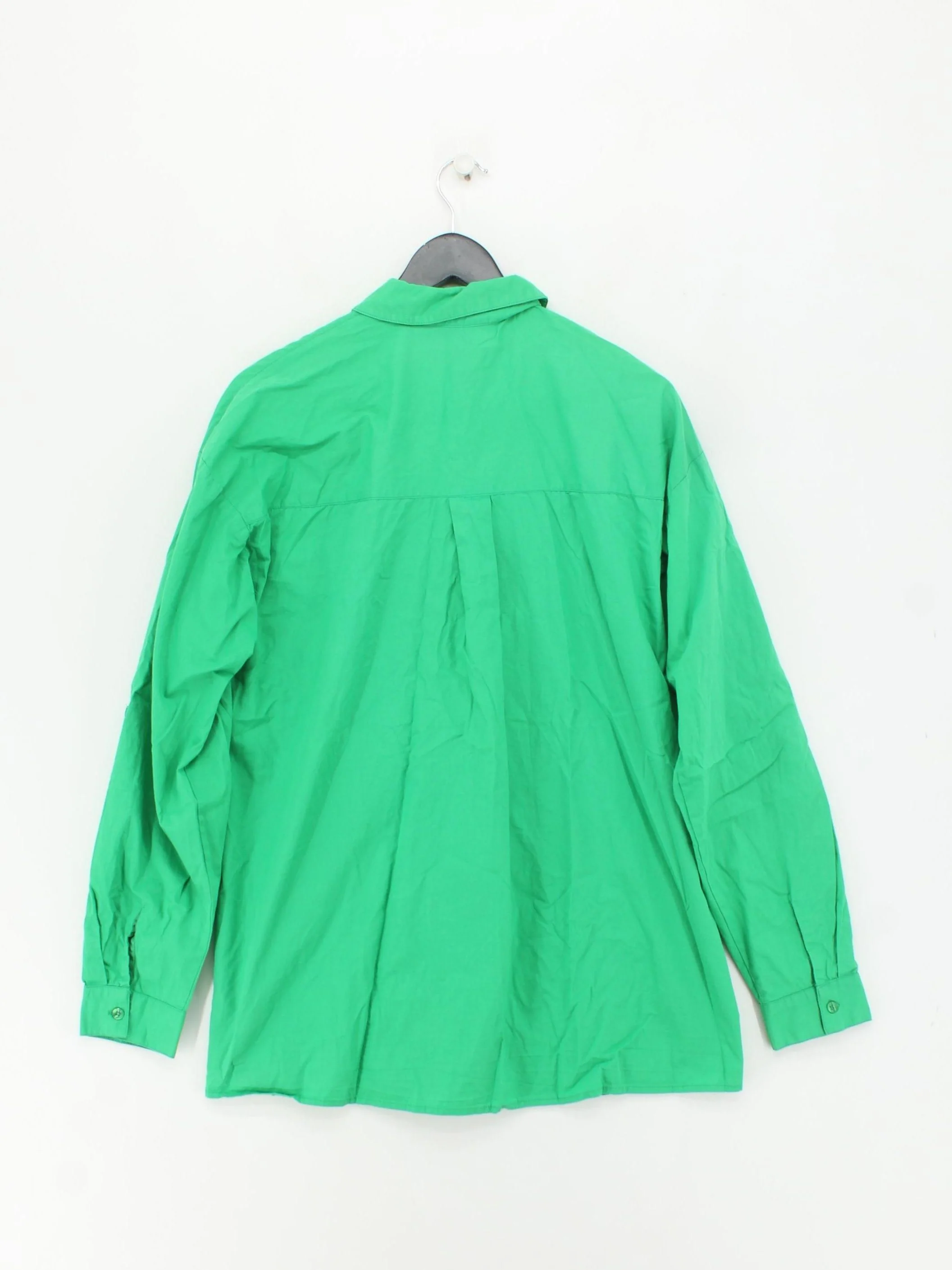 LTS Women's Shirt UK 12 Green 100% Cotton Long Sleeve Collared Basic - Image 2