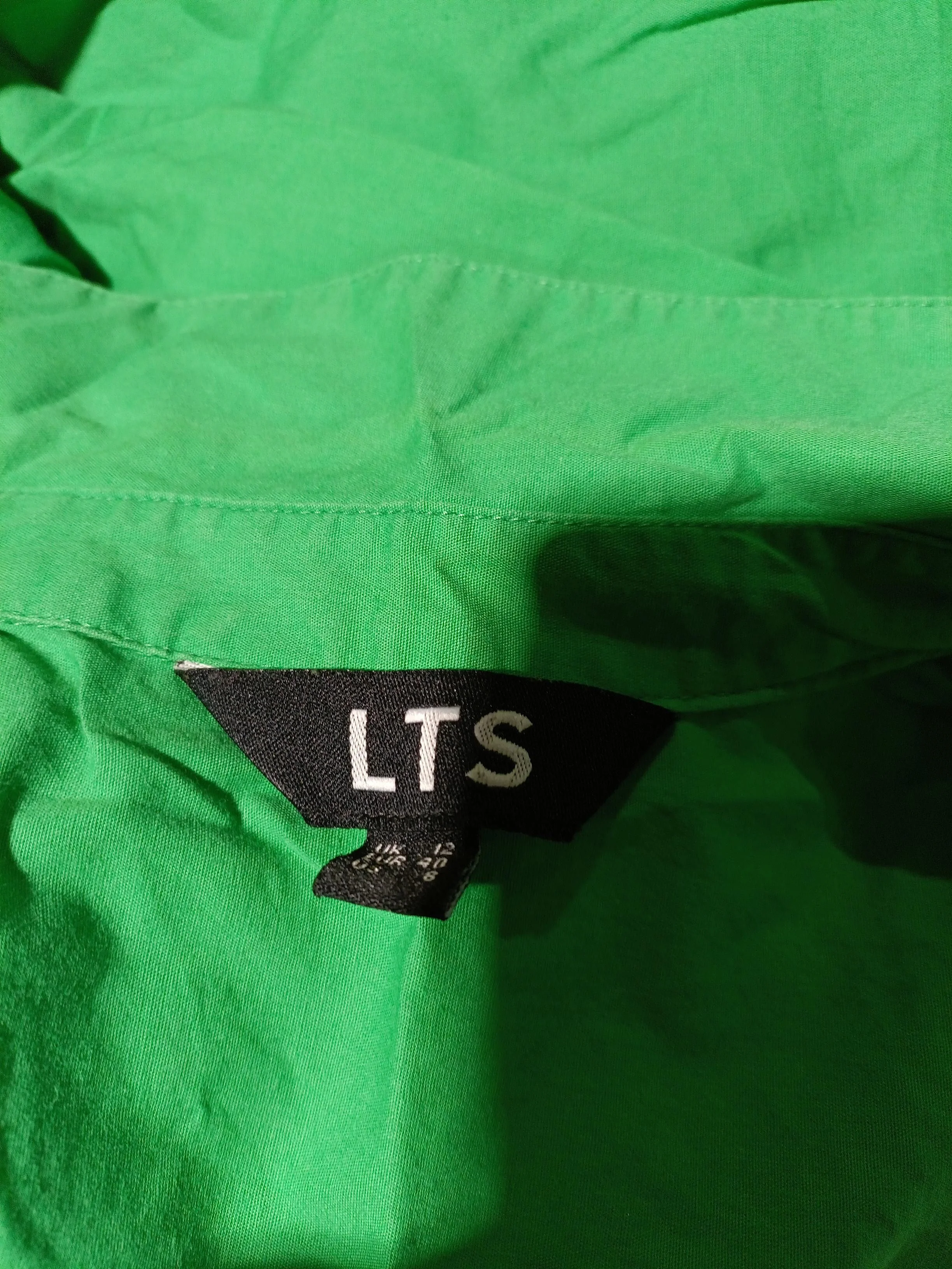 LTS Women's Shirt UK 12 Green 100% Cotton Long Sleeve Collared Basic - Image 5